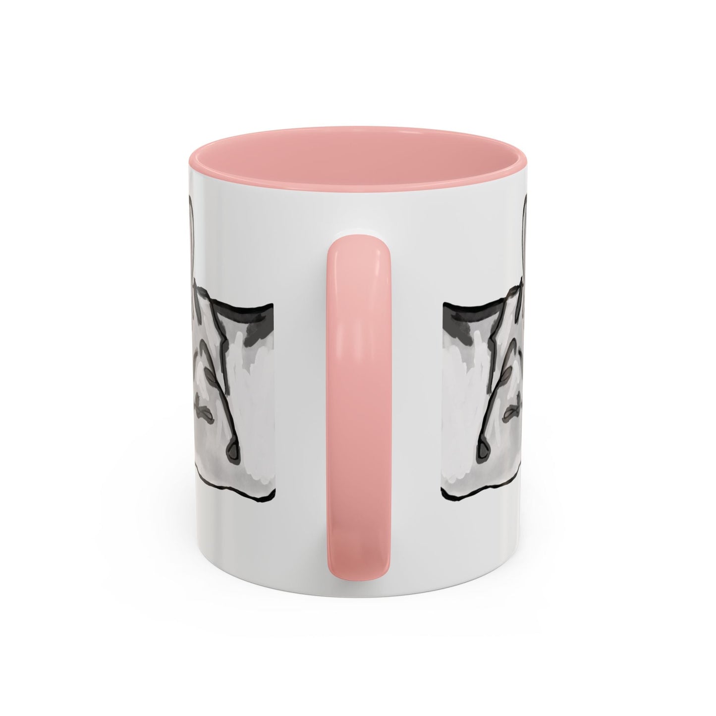 Sleeping French Bulldog Two - Tone Ceramic Mugs - 11 oz and 15 oz - Blue Cava