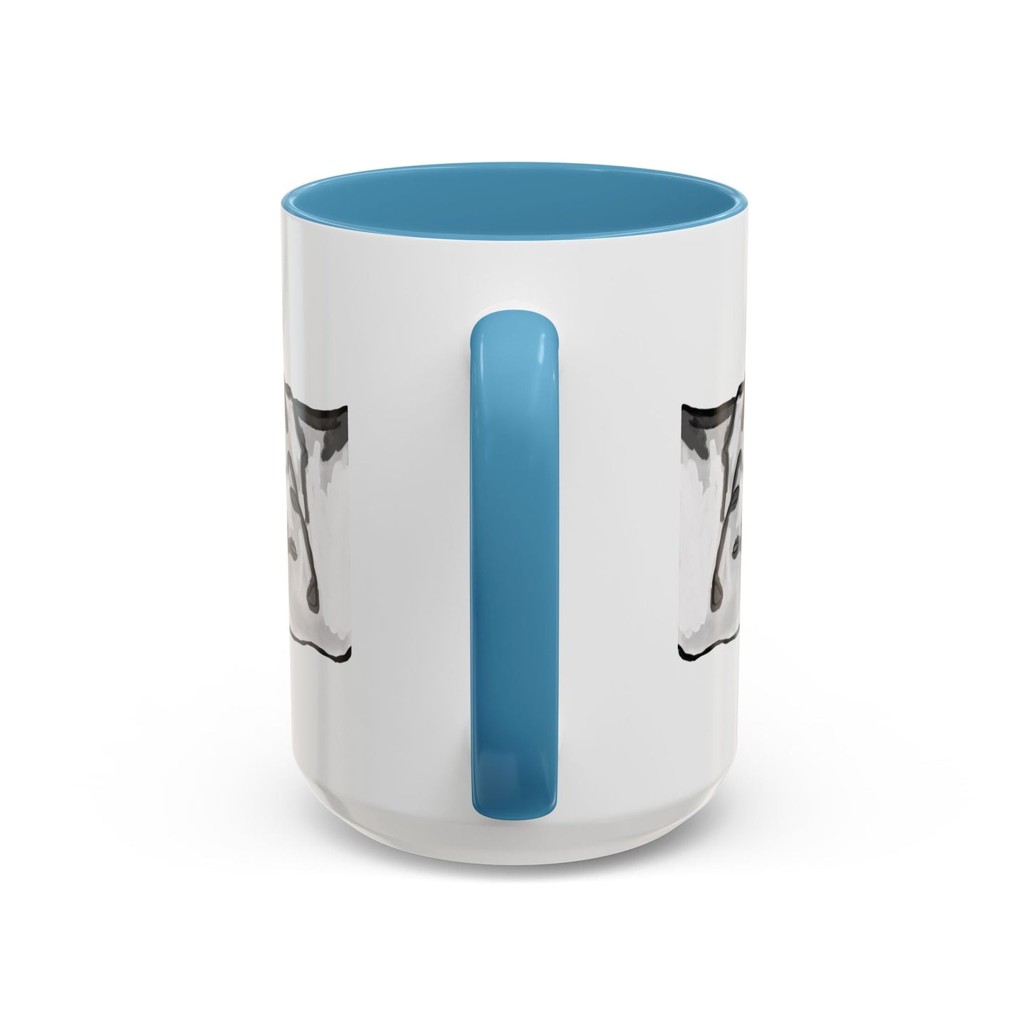 Sleeping French Bulldog Two - Tone Ceramic Mugs - 11 oz and 15 oz - Blue Cava