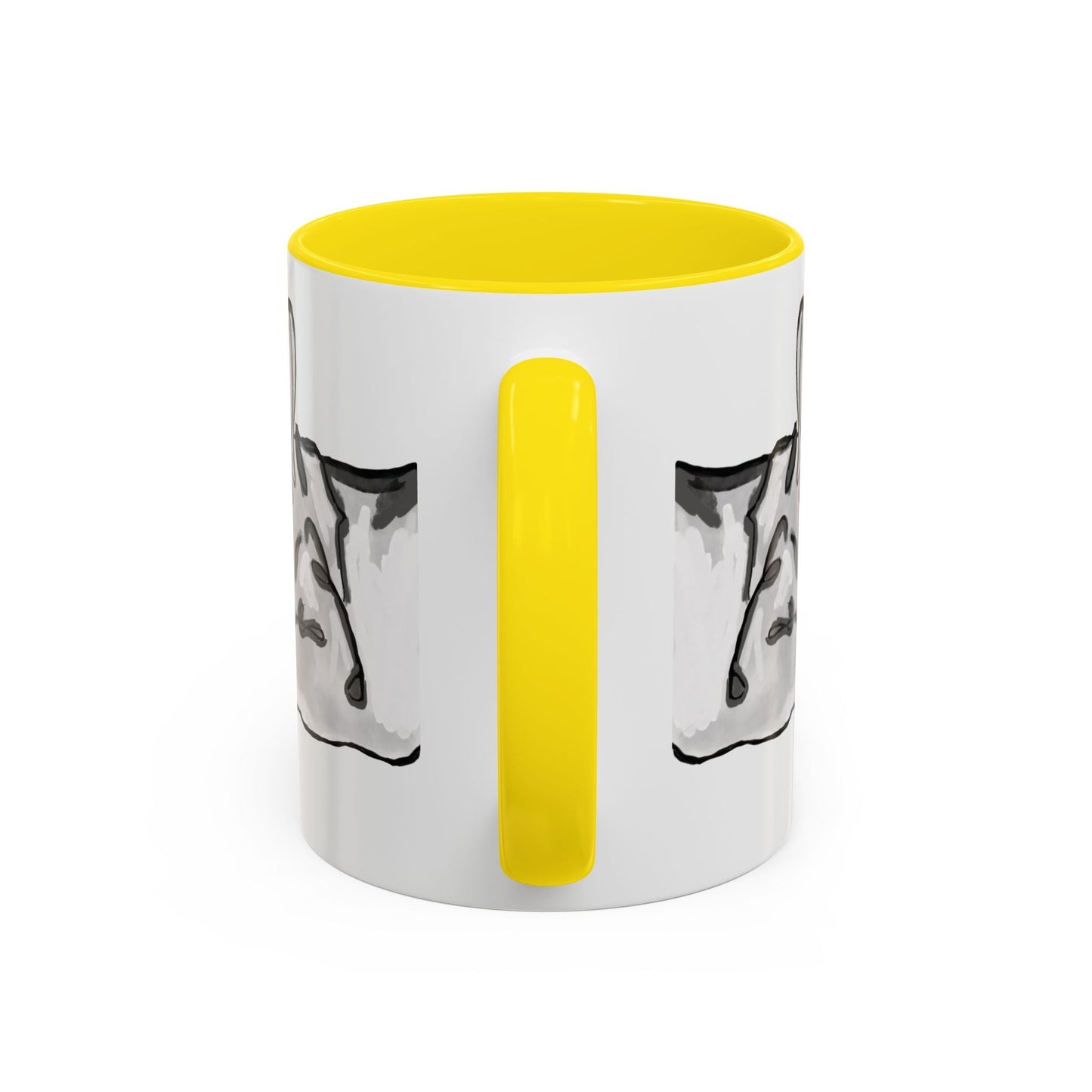 Sleeping French Bulldog Two - Tone Ceramic Mugs - 11 oz and 15 oz - Blue Cava