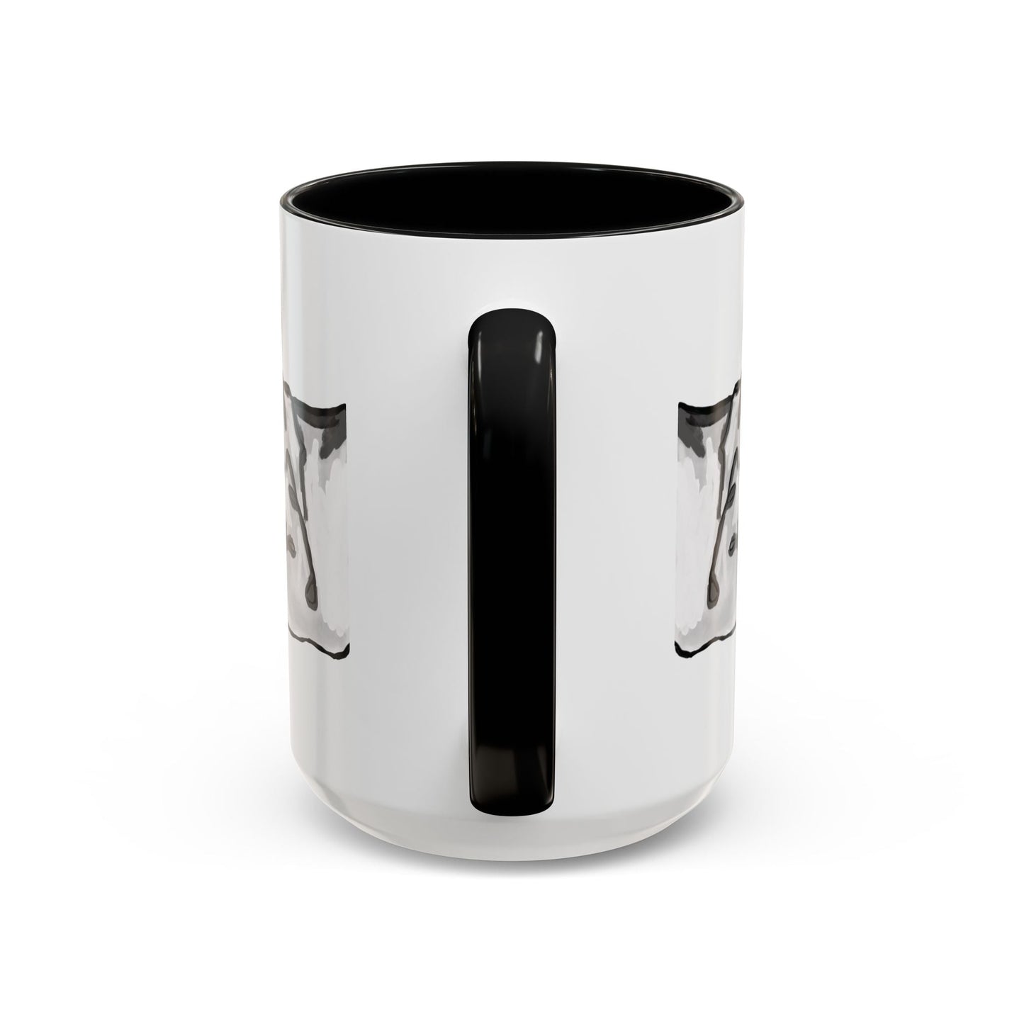 Sleeping French Bulldog Two - Tone Ceramic Mugs - 11 oz and 15 oz - Blue Cava