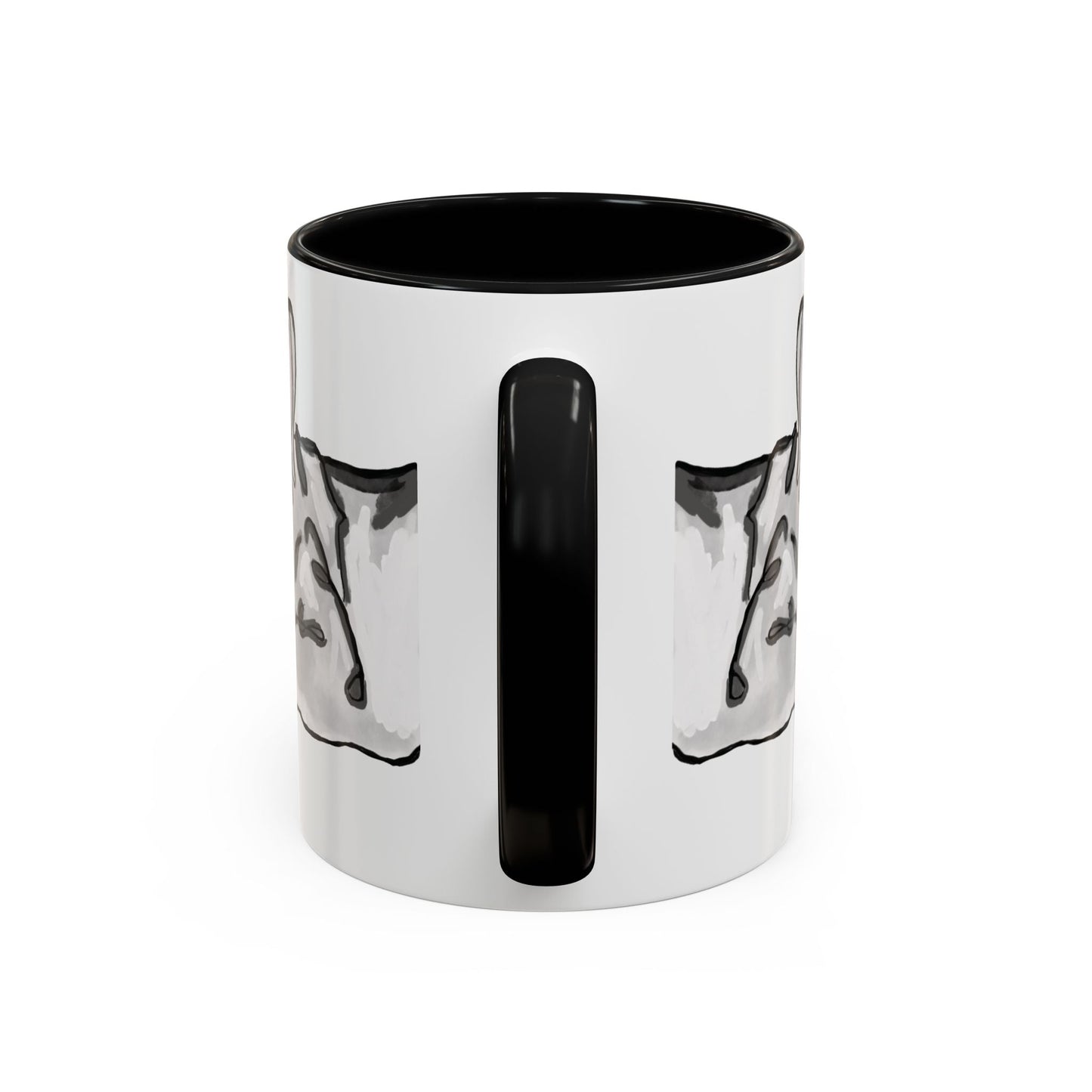 Sleeping French Bulldog Two - Tone Ceramic Mugs - 11 oz and 15 oz - Blue Cava