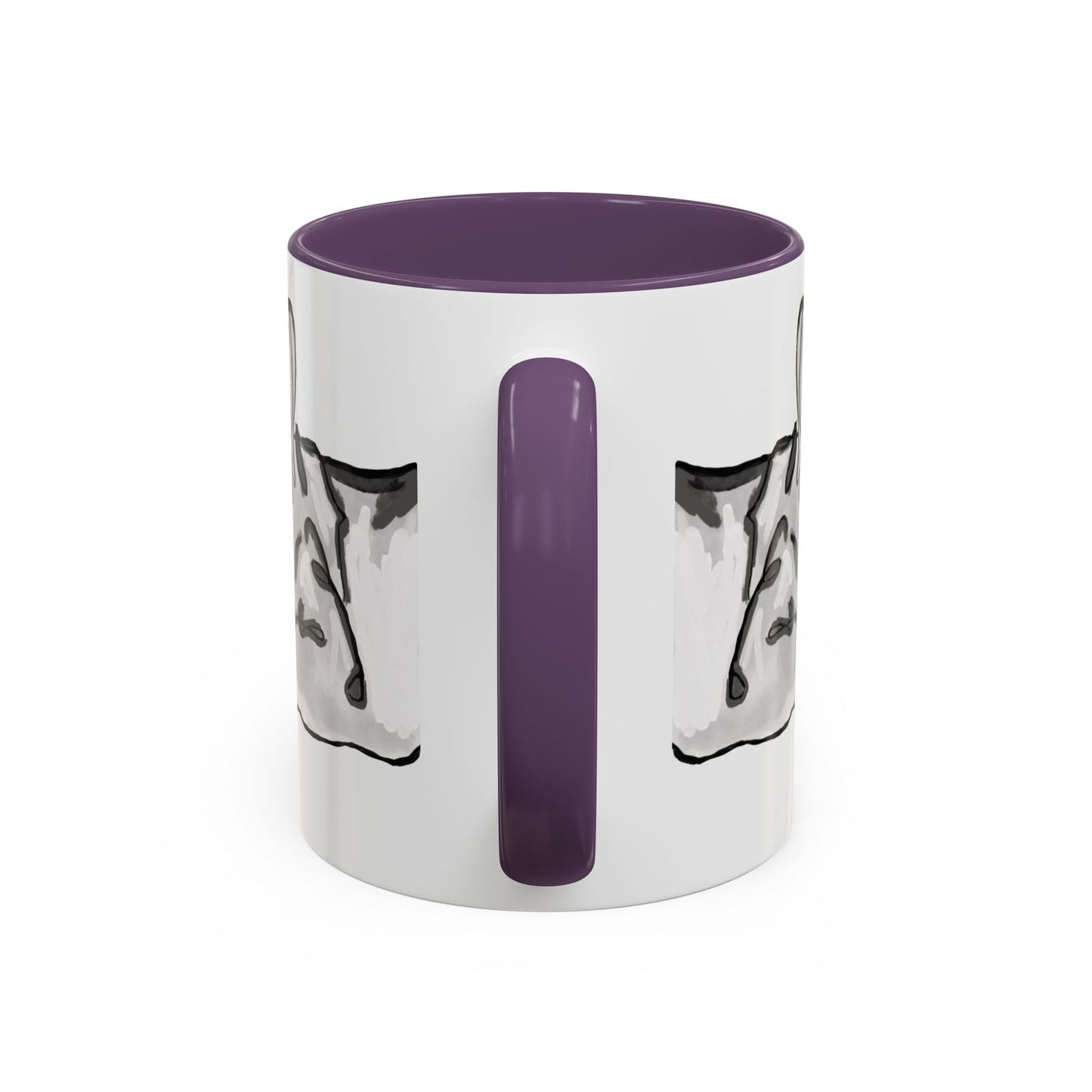 Sleeping French Bulldog Two - Tone Ceramic Mugs - 11 oz and 15 oz - Blue Cava