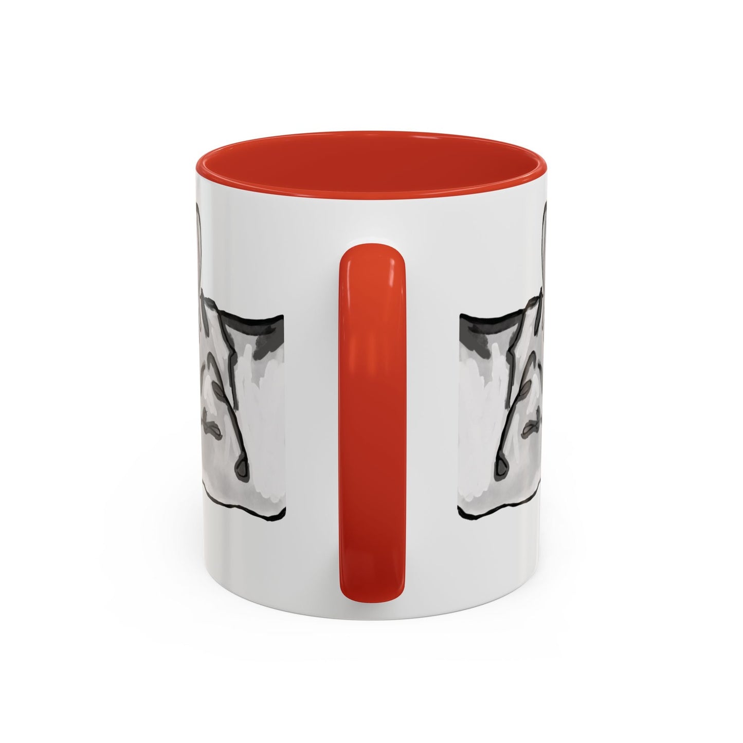 Sleeping French Bulldog Two - Tone Ceramic Mugs - 11 oz and 15 oz - Blue Cava