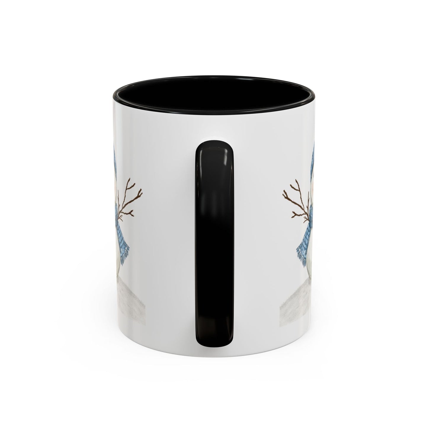Snowman Accent Coffee Mug (11oz & 15oz) - Blue Cava