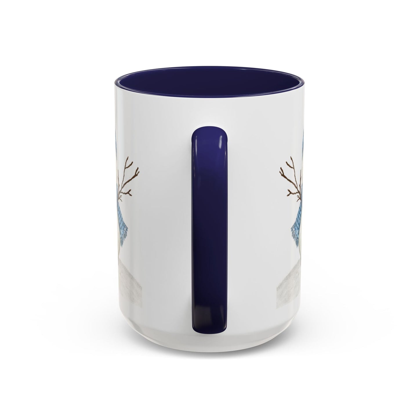 Snowman Accent Coffee Mug (11oz & 15oz) - Blue Cava