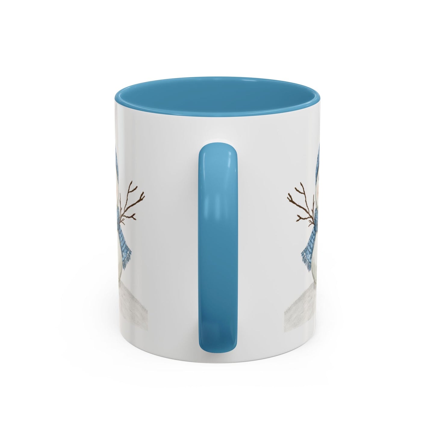 Snowman Accent Coffee Mug (11oz & 15oz) - Blue Cava