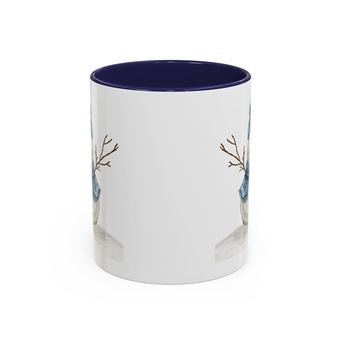 Snowman Accent Coffee Mug (11oz & 15oz) - Blue Cava