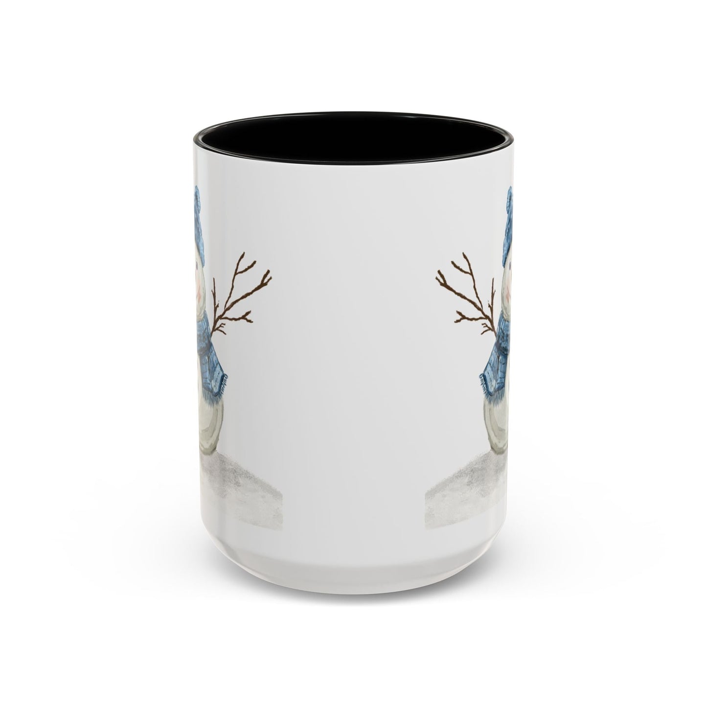 Snowman Accent Coffee Mug (11oz & 15oz) - Blue Cava