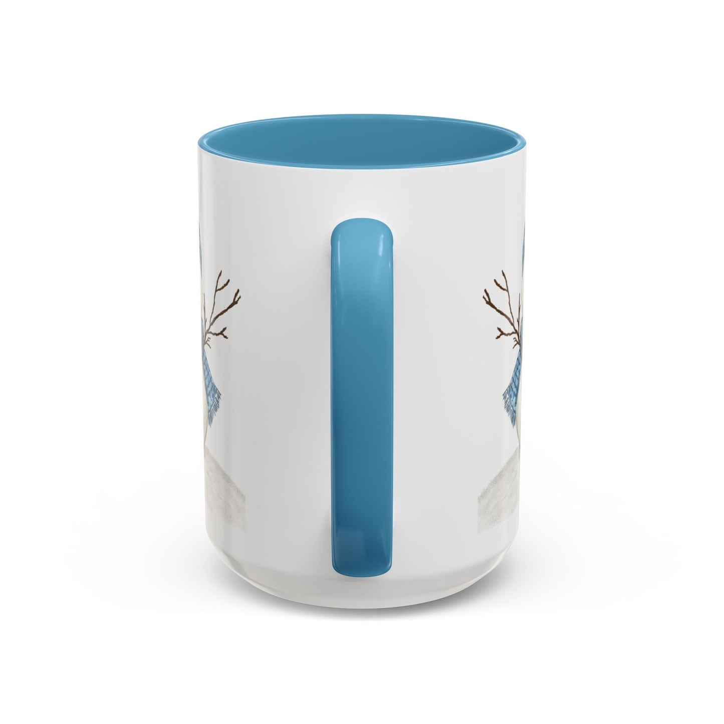 Snowman Accent Coffee Mug (11oz & 15oz) - Blue Cava