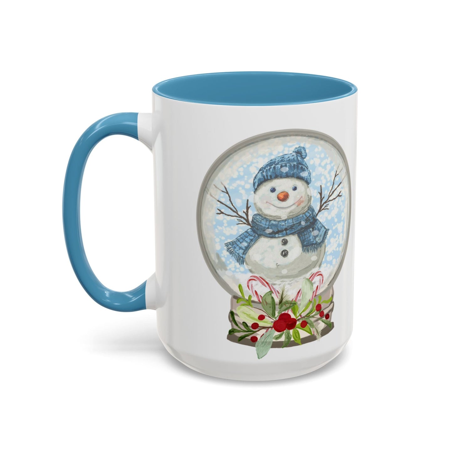 Snowman Globe Two Tone Ceramic Mug - Blue Cava