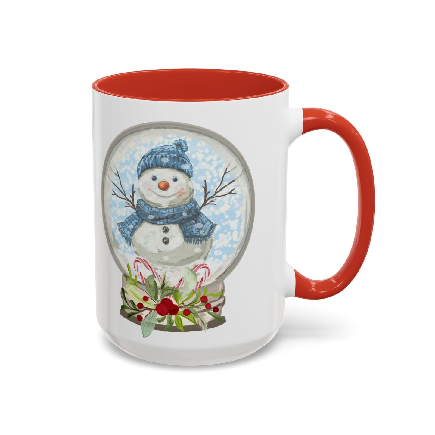 Snowman Globe Two Tone Ceramic Mug - Blue Cava