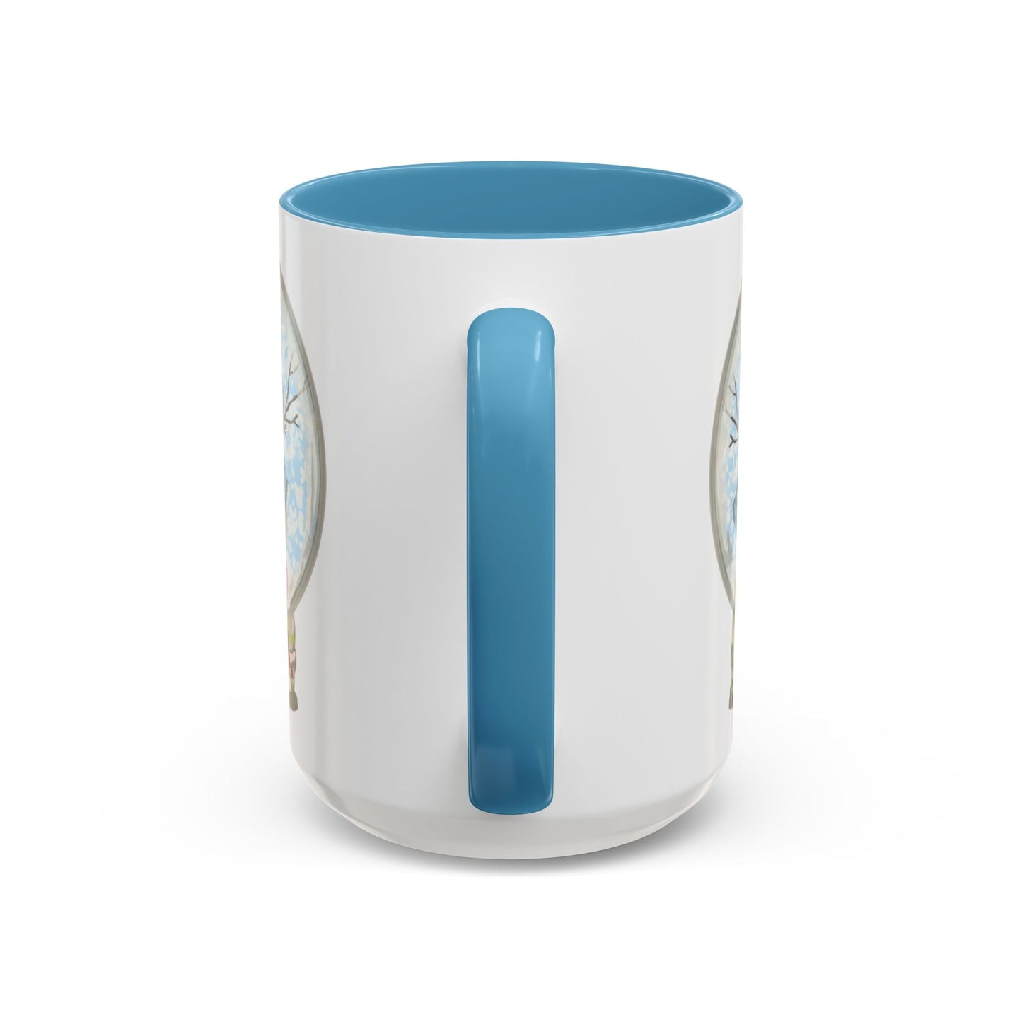 Snowman Globe Two Tone Ceramic Mug - Blue Cava