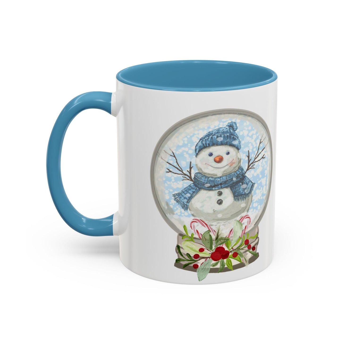 Snowman Globe Two Tone Ceramic Mug - Blue Cava