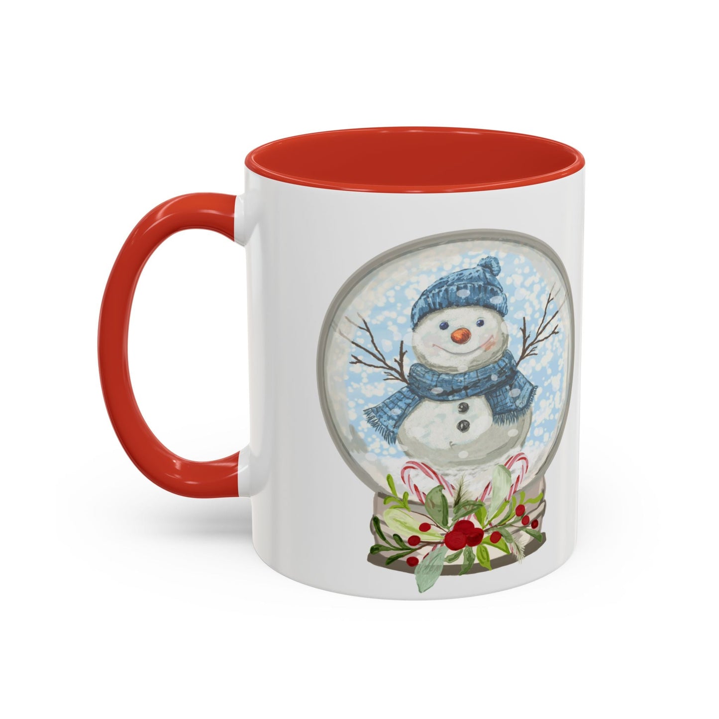 Snowman Globe Two Tone Ceramic Mug - Blue Cava