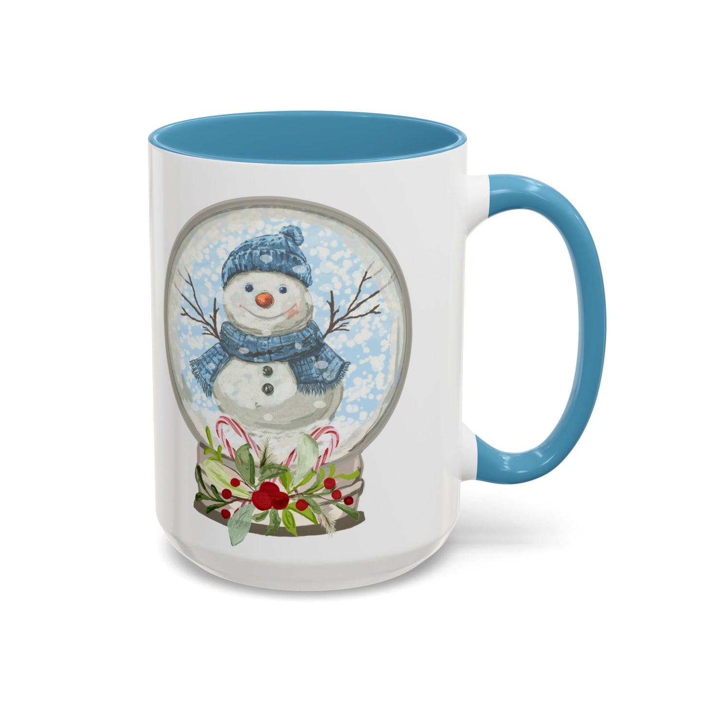 Snowman Globe Two Tone Ceramic Mug - Blue Cava