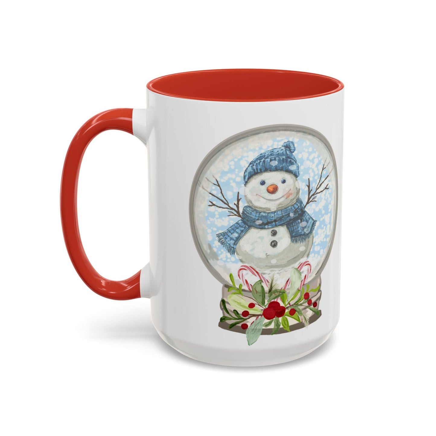Snowman Globe Two Tone Ceramic Mug - Blue Cava