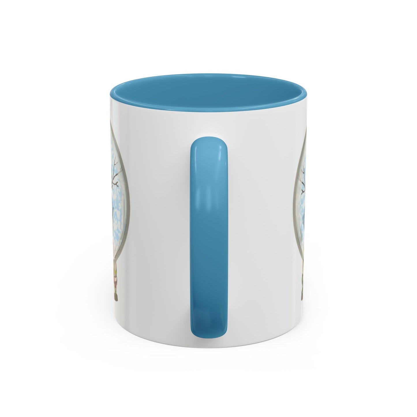 Snowman Globe Two Tone Ceramic Mug - Blue Cava