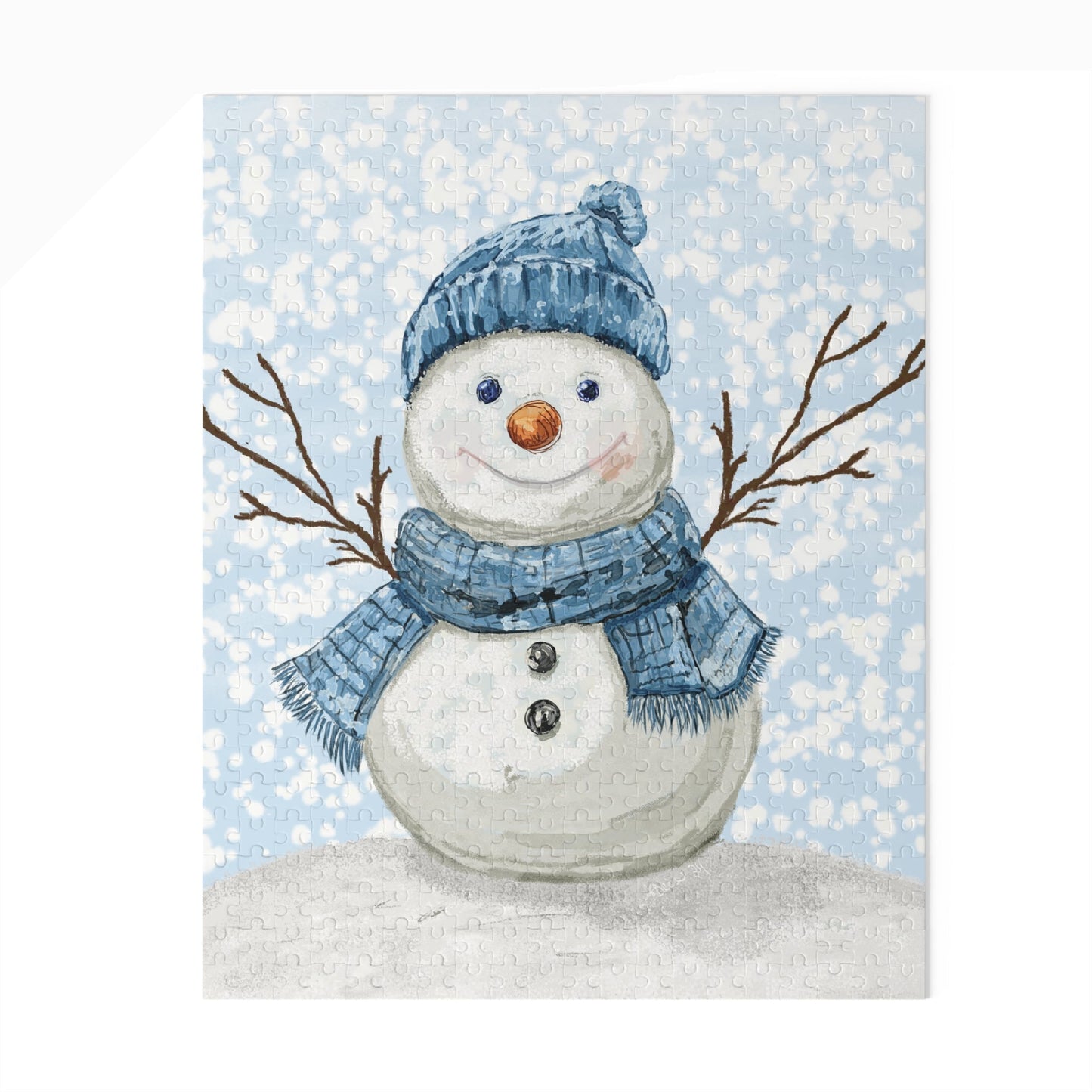 Snowman Puzzles for Winter Fun, 120 - 500 Piece Jigsaw - Blue Cava