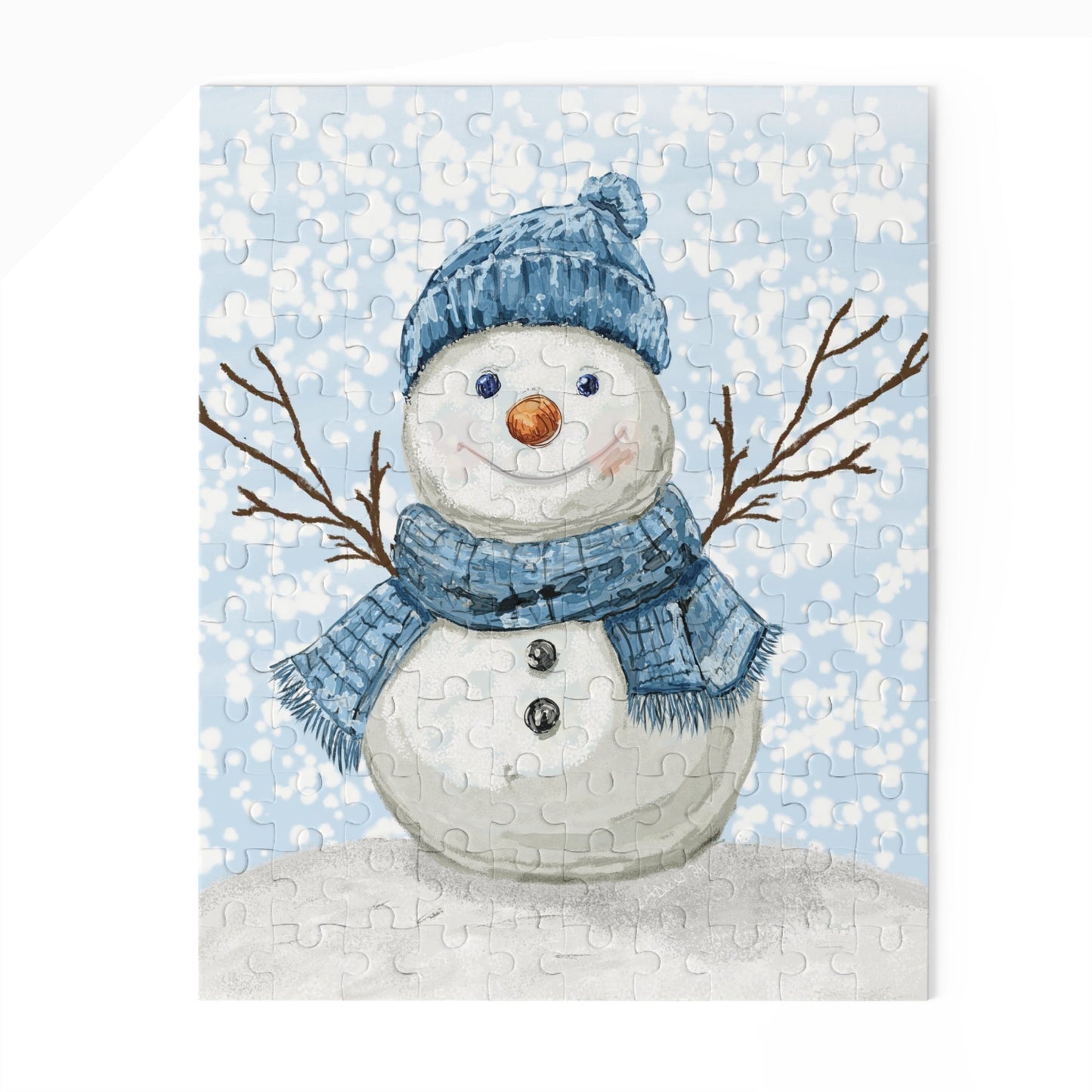 Snowman Puzzles for Winter Fun, 120 - 500 Piece Jigsaw - Blue Cava