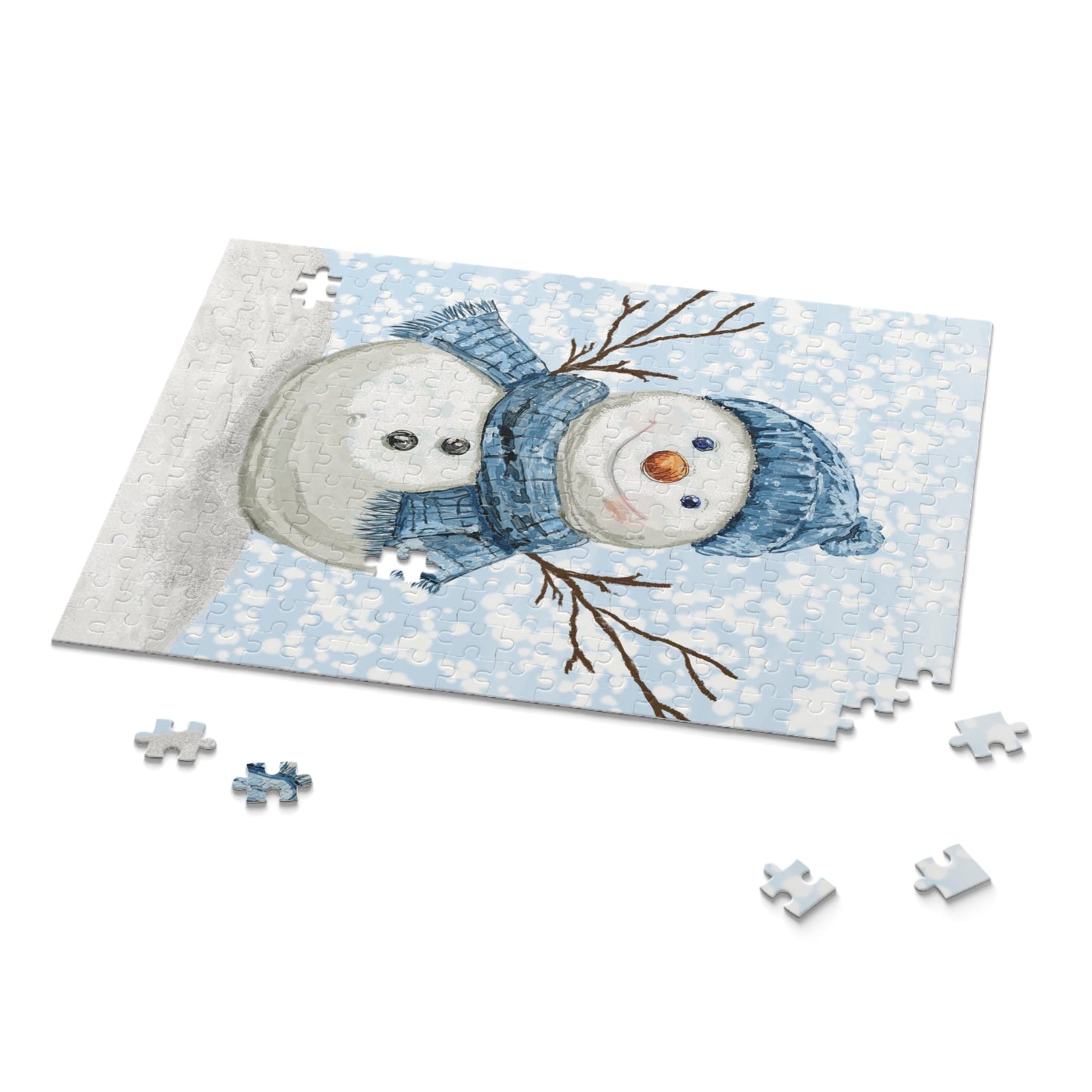 Snowman Puzzles for Winter Fun, 120 - 500 Piece Jigsaw - Blue Cava