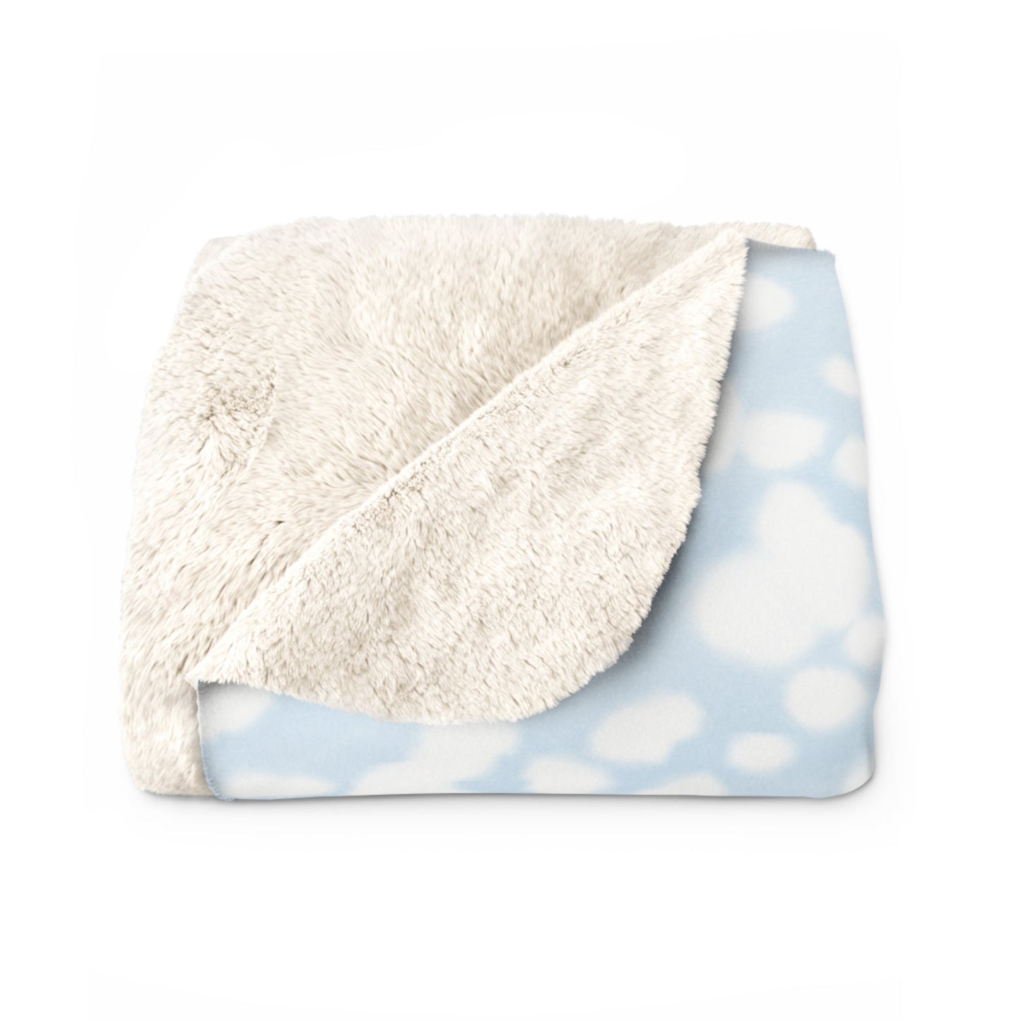 Snowman Sherpa Fleece Blanket, Winter Decor, Holiday Gift, Soft Plush Throw - Blue Cava
