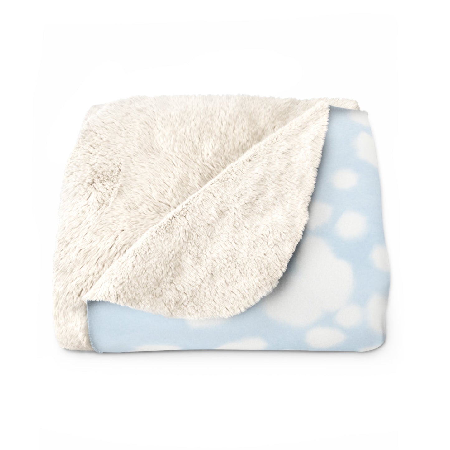Snowman Sherpa Fleece Blanket, Winter Decor, Holiday Gift, Soft Plush Throw - Blue Cava