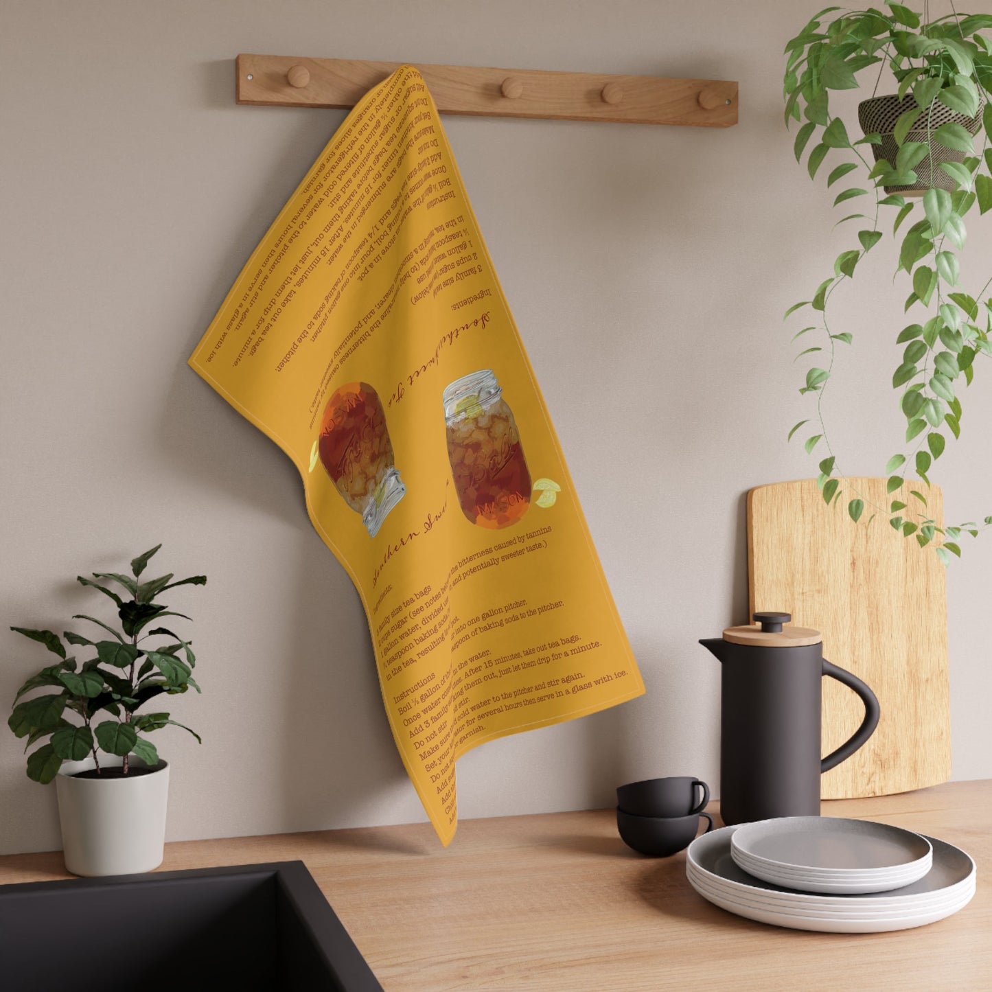 Southern Sweet Tea Recipe Towel - Eco - Friendly - Blue Cava