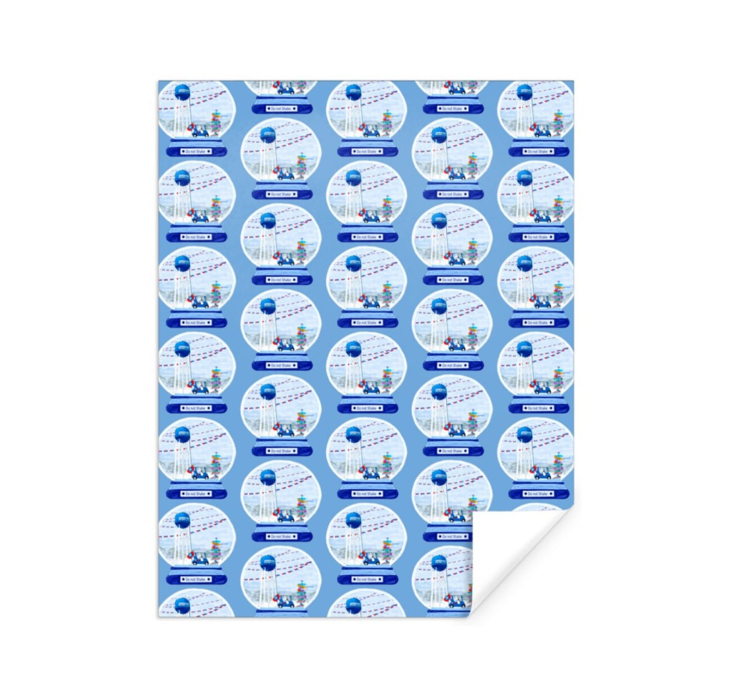 Southport Do Not Shake Globe Wrapping Paper - Blue Cava