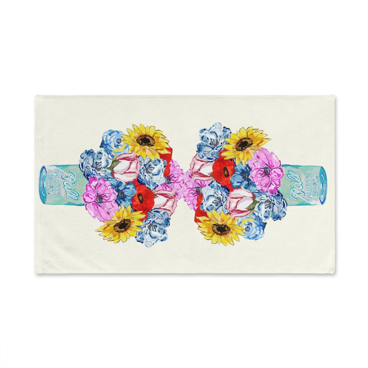 Spring Floral Hand Towel - Blue Cava