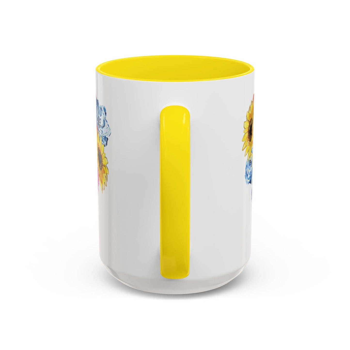 Spring Floral Mason Jar Two Tone Ceramic Mug - 11 oz & 15 oz - Blue Cava