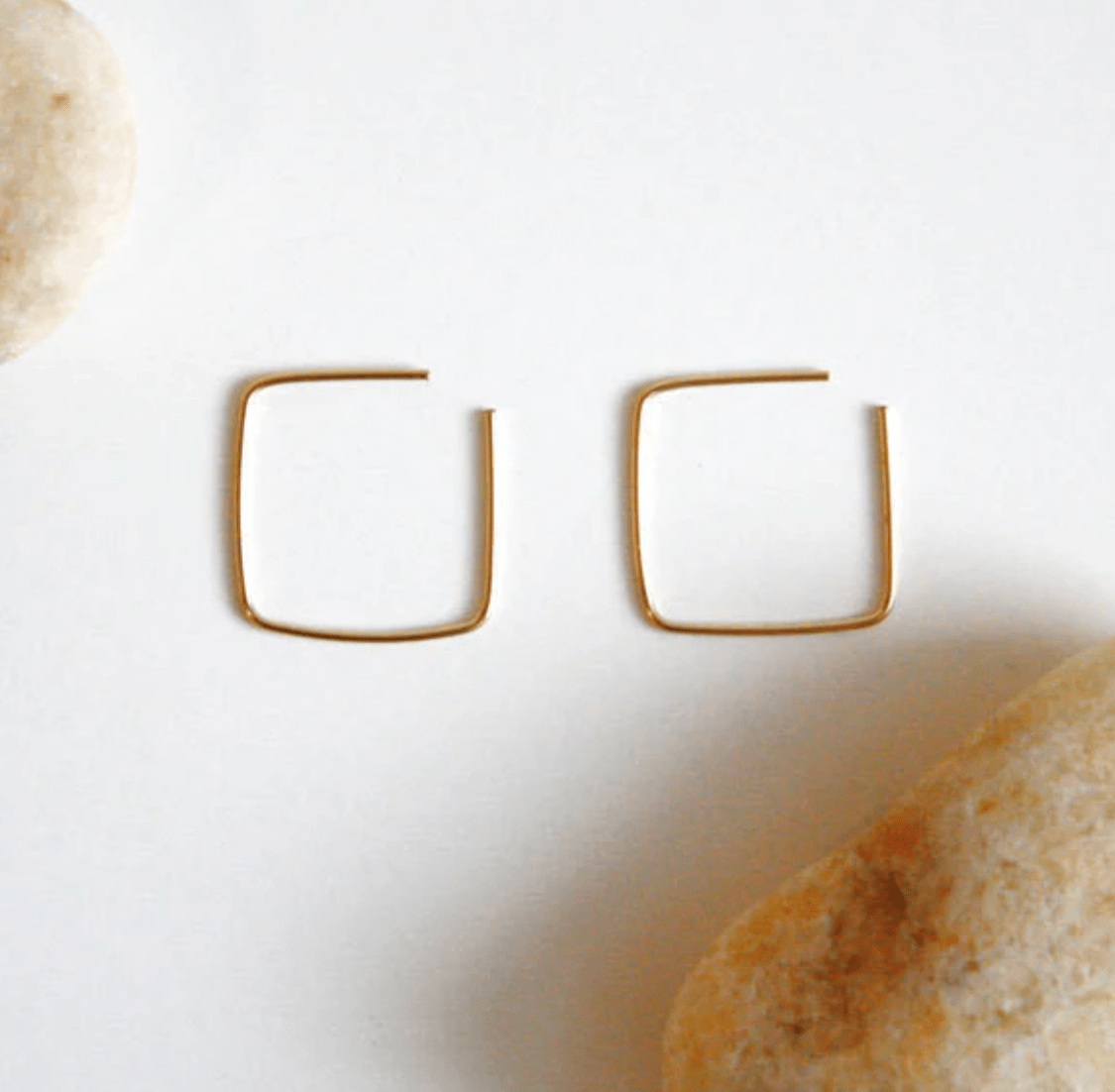 Square Hoop Earrings - Hooks and Luxe - Blue Cava
