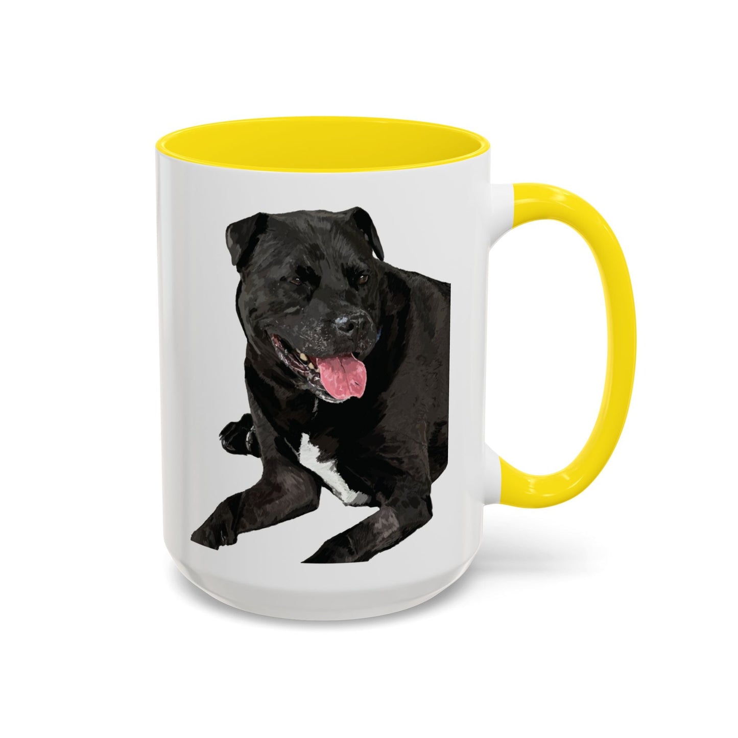 Staffordshire Bull Terrier Two Tone Ceramic Mug - 11 oz & 15 oz - Blue Cava