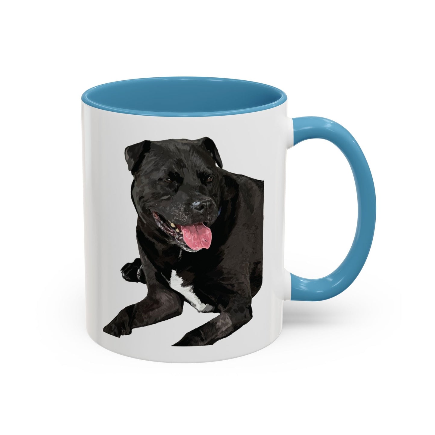 Staffordshire Bull Terrier Two Tone Ceramic Mug - 11 oz & 15 oz - Blue Cava