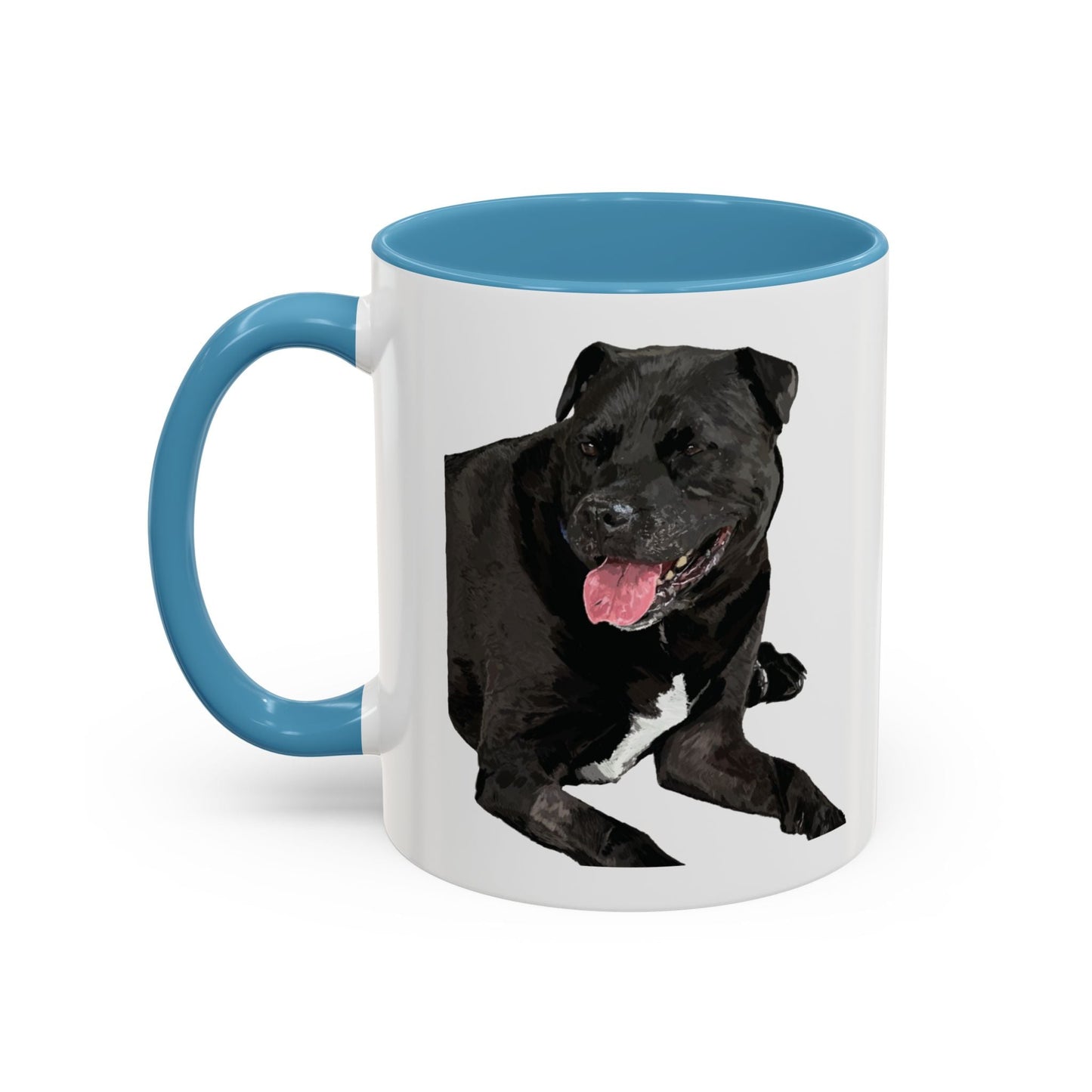 Staffordshire Bull Terrier Two Tone Ceramic Mug - 11 oz & 15 oz - Blue Cava