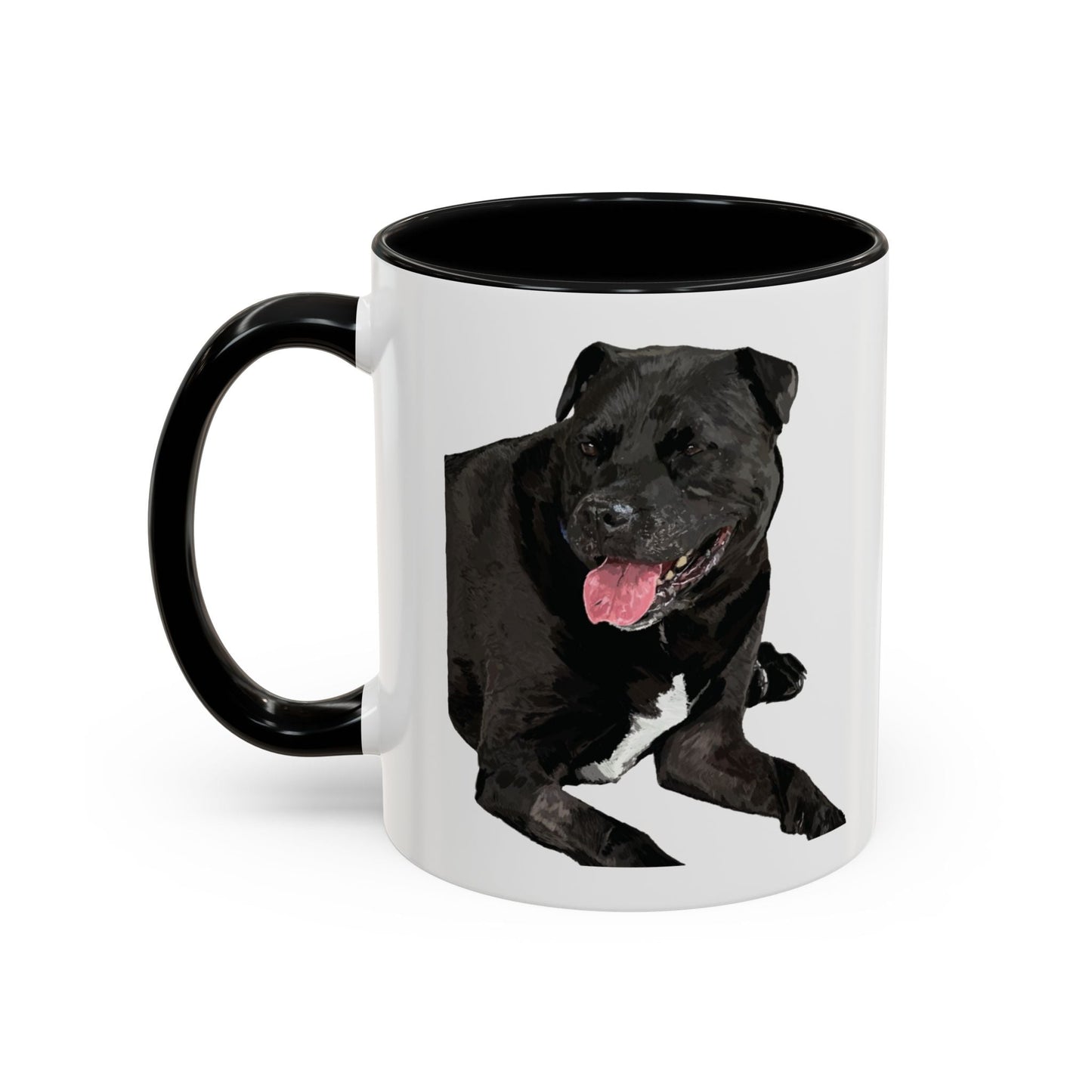 Staffordshire Bull Terrier Two Tone Ceramic Mug - 11 oz & 15 oz - Blue Cava
