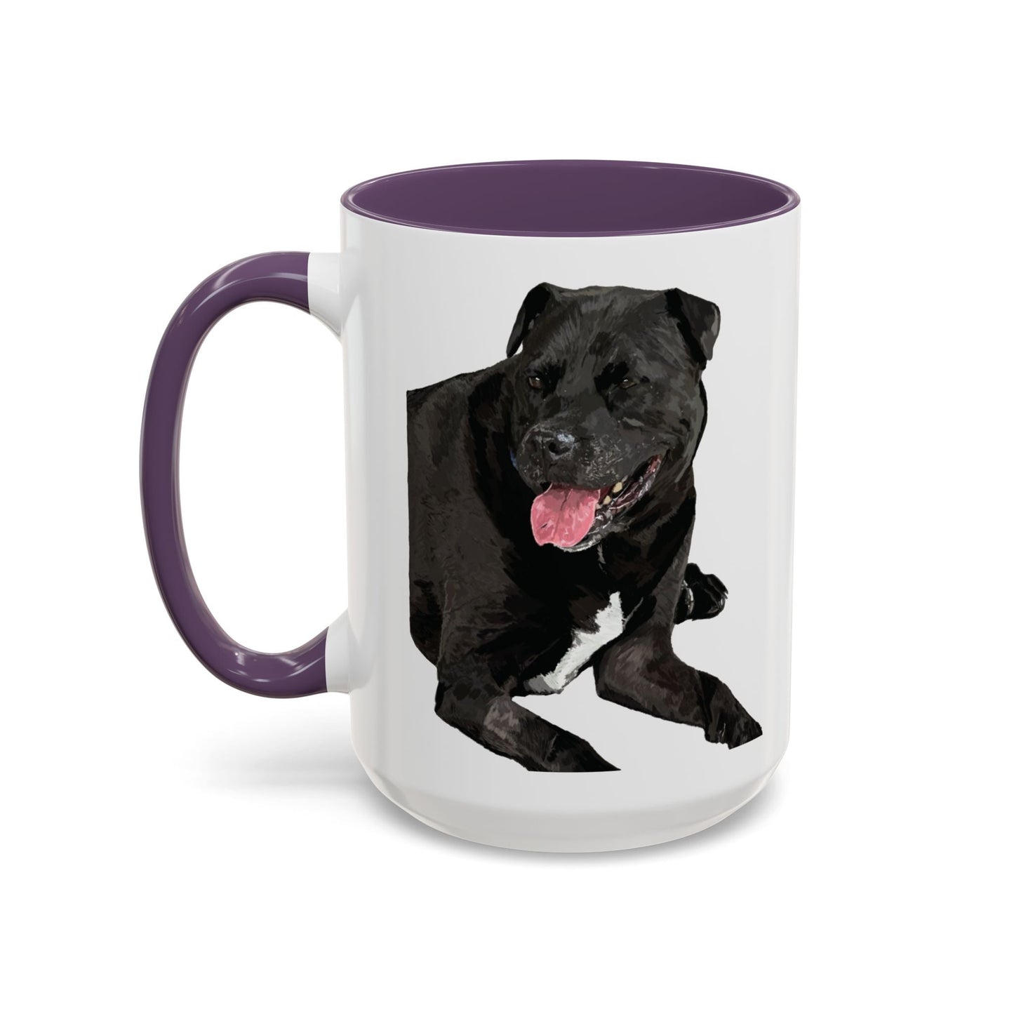 Staffordshire Bull Terrier Two Tone Ceramic Mug - 11 oz & 15 oz - Blue Cava
