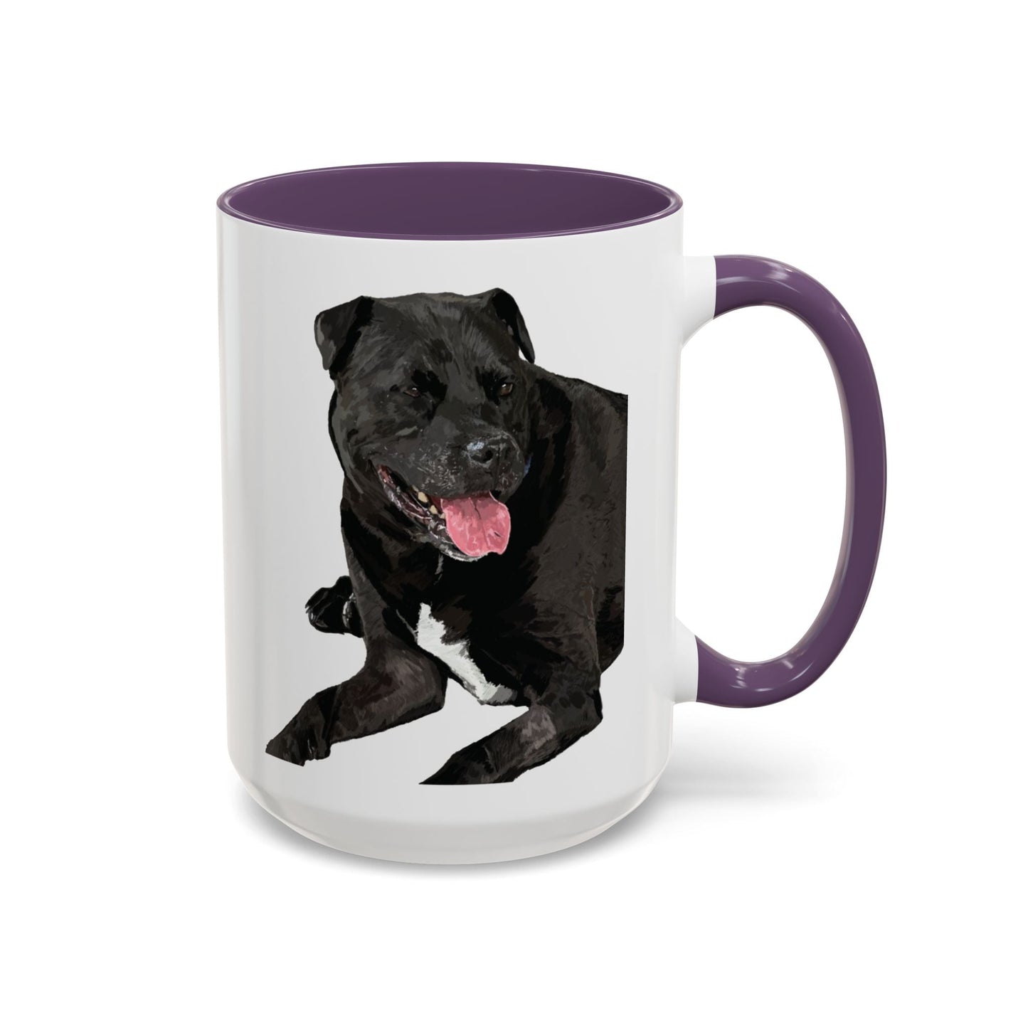 Staffordshire Bull Terrier Two Tone Ceramic Mug - 11 oz & 15 oz - Blue Cava