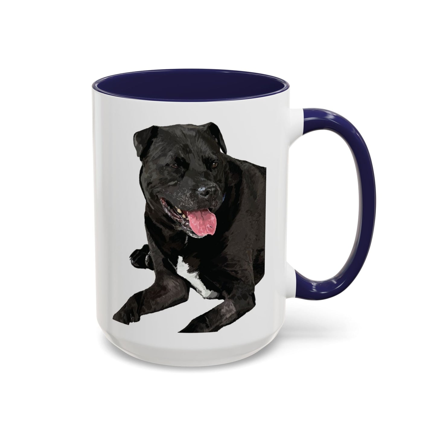Staffordshire Bull Terrier Two Tone Ceramic Mug - 11 oz & 15 oz - Blue Cava