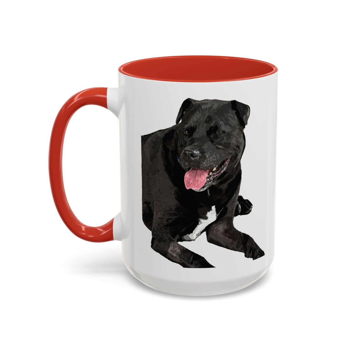 Staffordshire Bull Terrier Two Tone Ceramic Mug - 11 oz & 15 oz - Blue Cava
