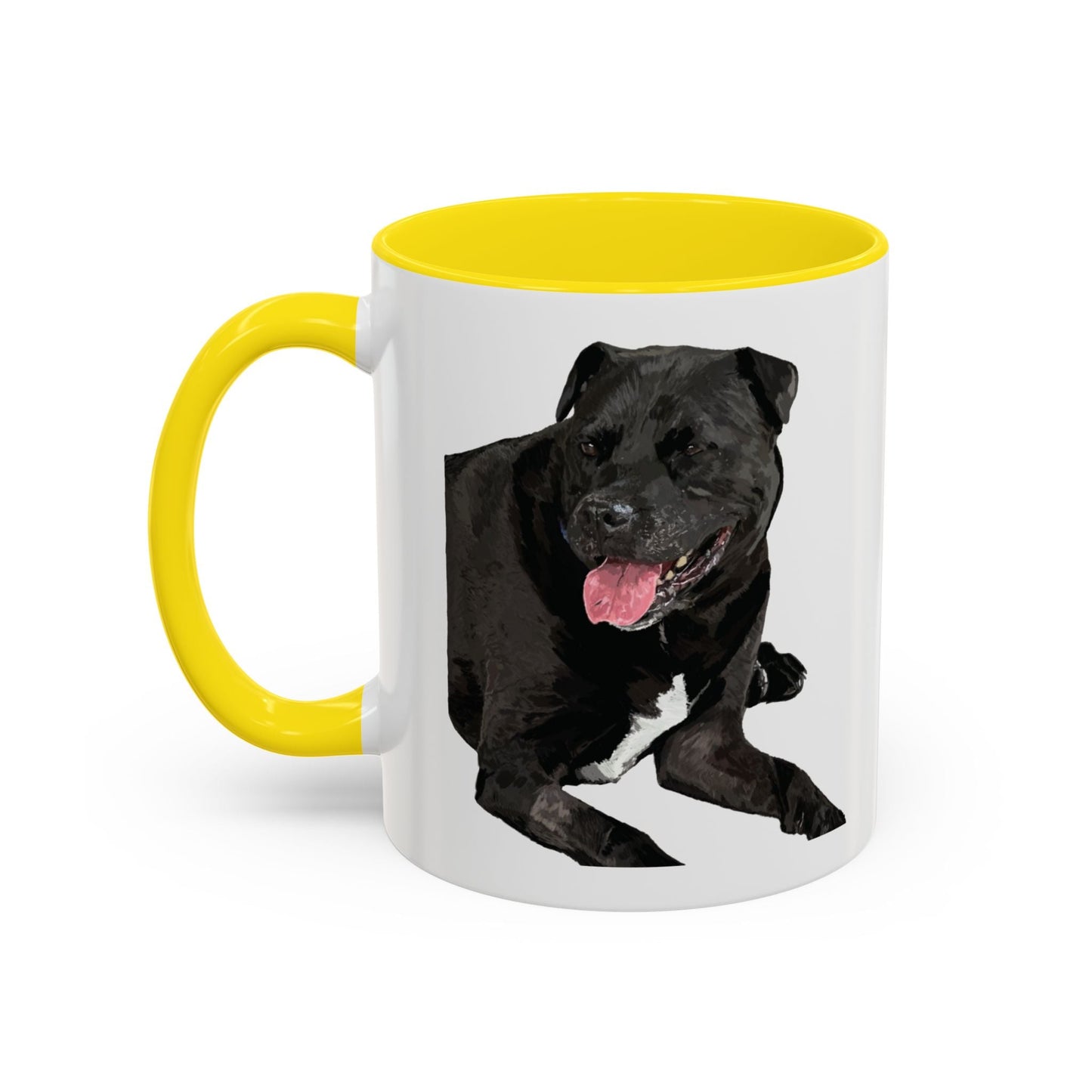 Staffordshire Bull Terrier Two Tone Ceramic Mug - 11 oz & 15 oz - Blue Cava