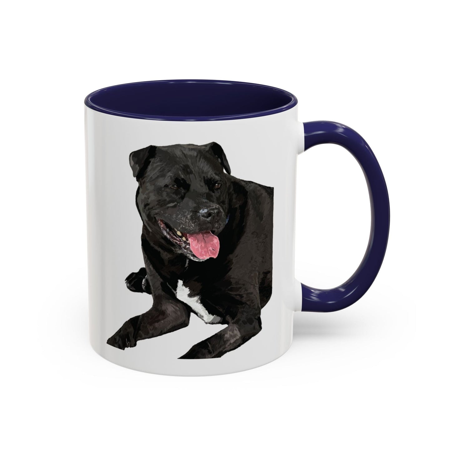 Staffordshire Bull Terrier Two Tone Ceramic Mug - 11 oz & 15 oz - Blue Cava