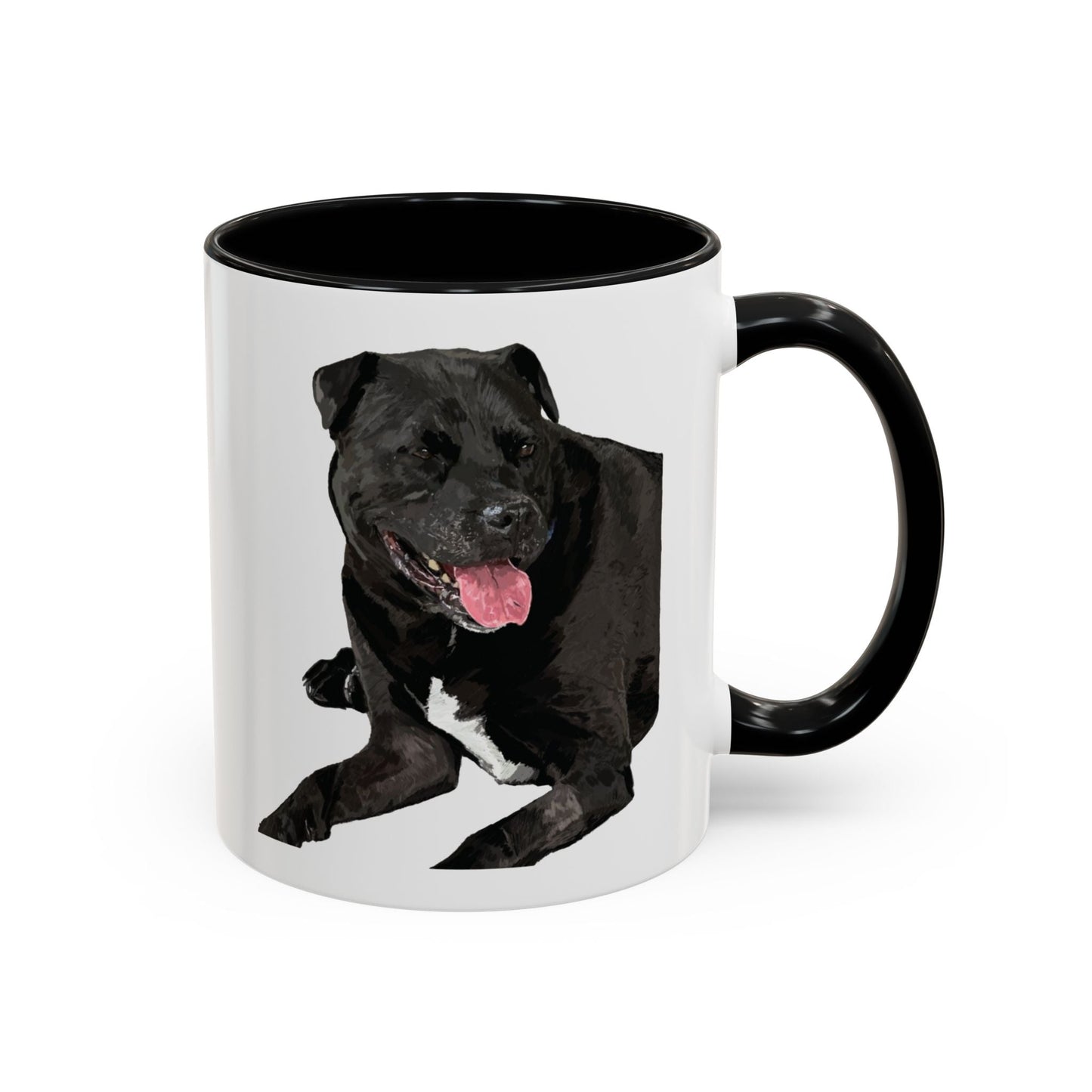 Staffordshire Bull Terrier Two Tone Ceramic Mug - 11 oz & 15 oz - Blue Cava