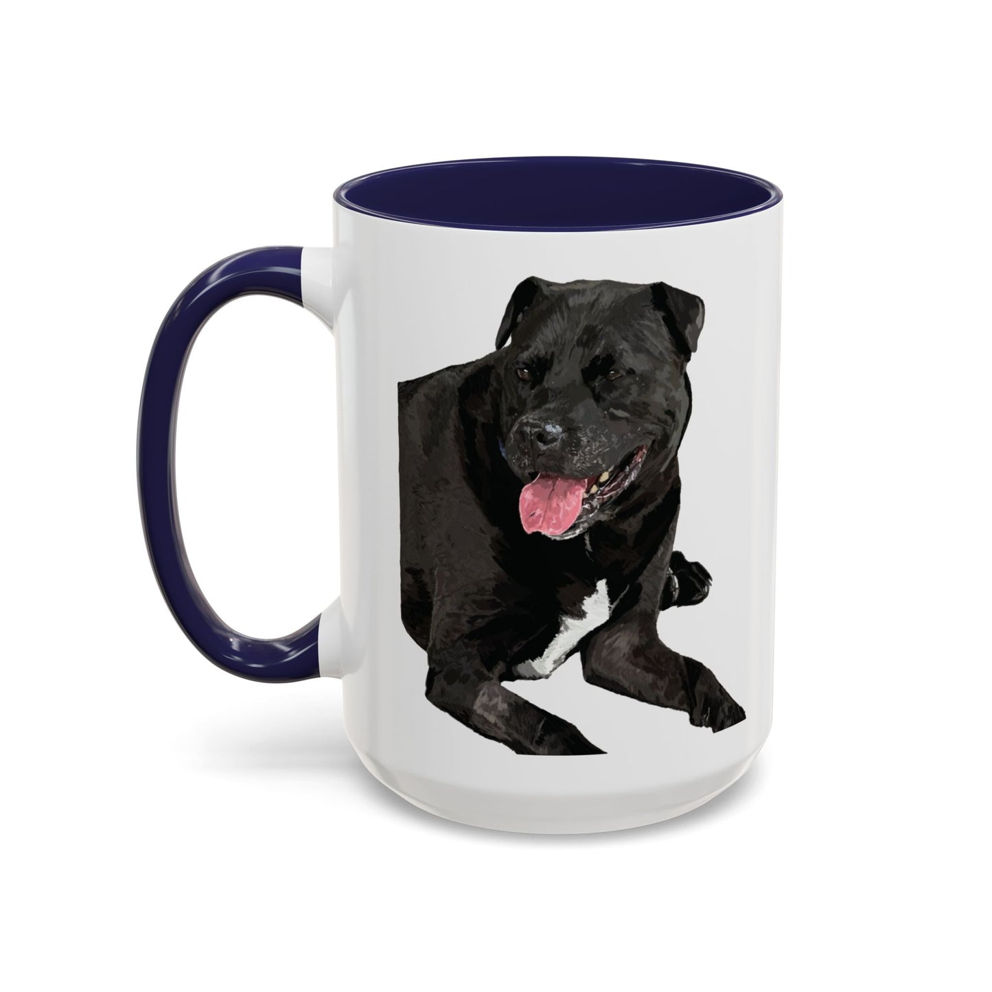 Staffordshire Bull Terrier Two Tone Ceramic Mug - 11 oz & 15 oz - Blue Cava
