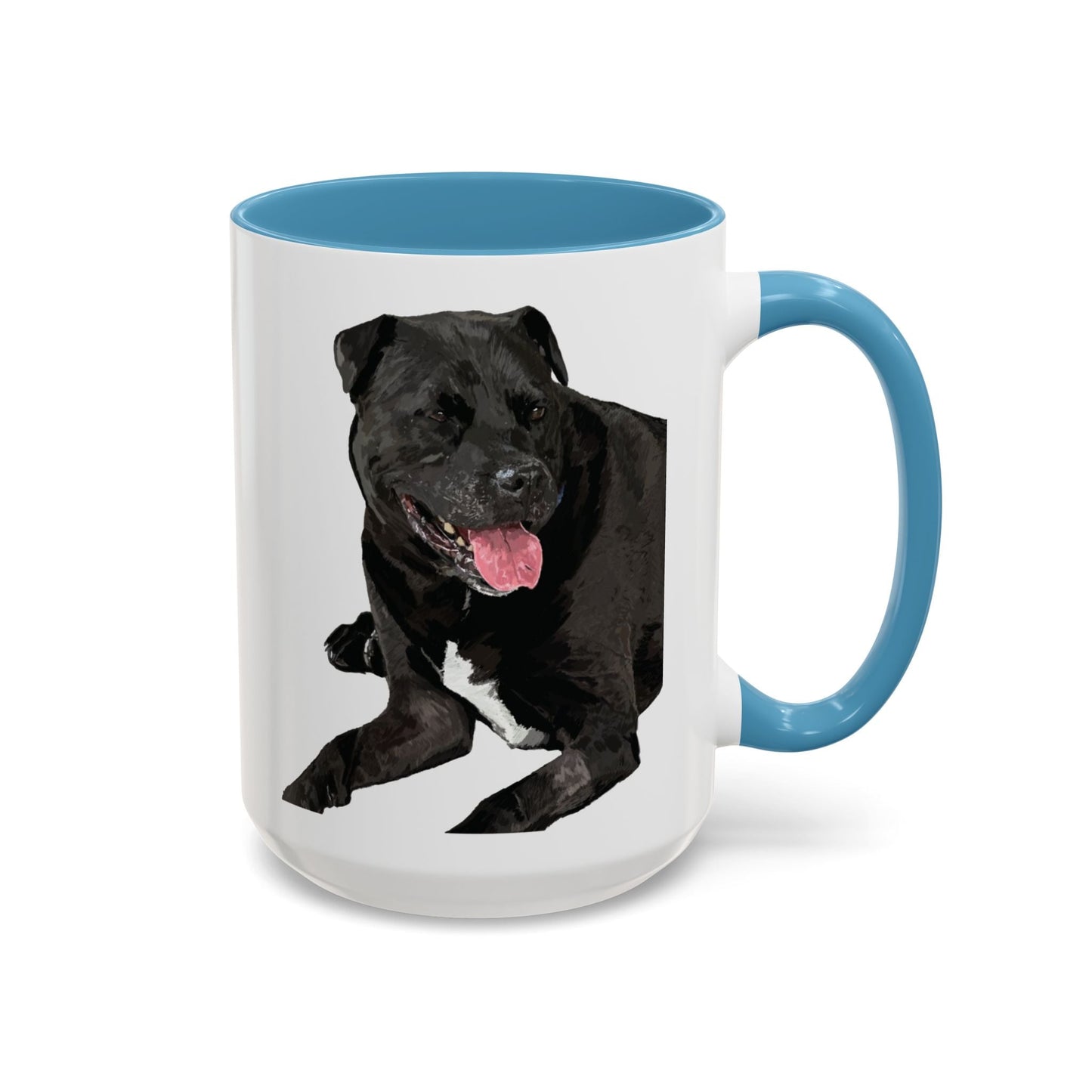 Staffordshire Bull Terrier Two Tone Ceramic Mug - 11 oz & 15 oz - Blue Cava