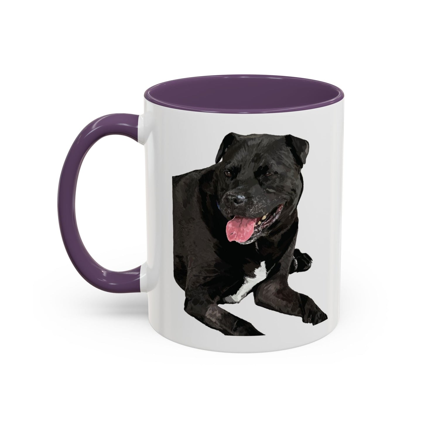 Staffordshire Bull Terrier Two Tone Ceramic Mug - 11 oz & 15 oz - Blue Cava