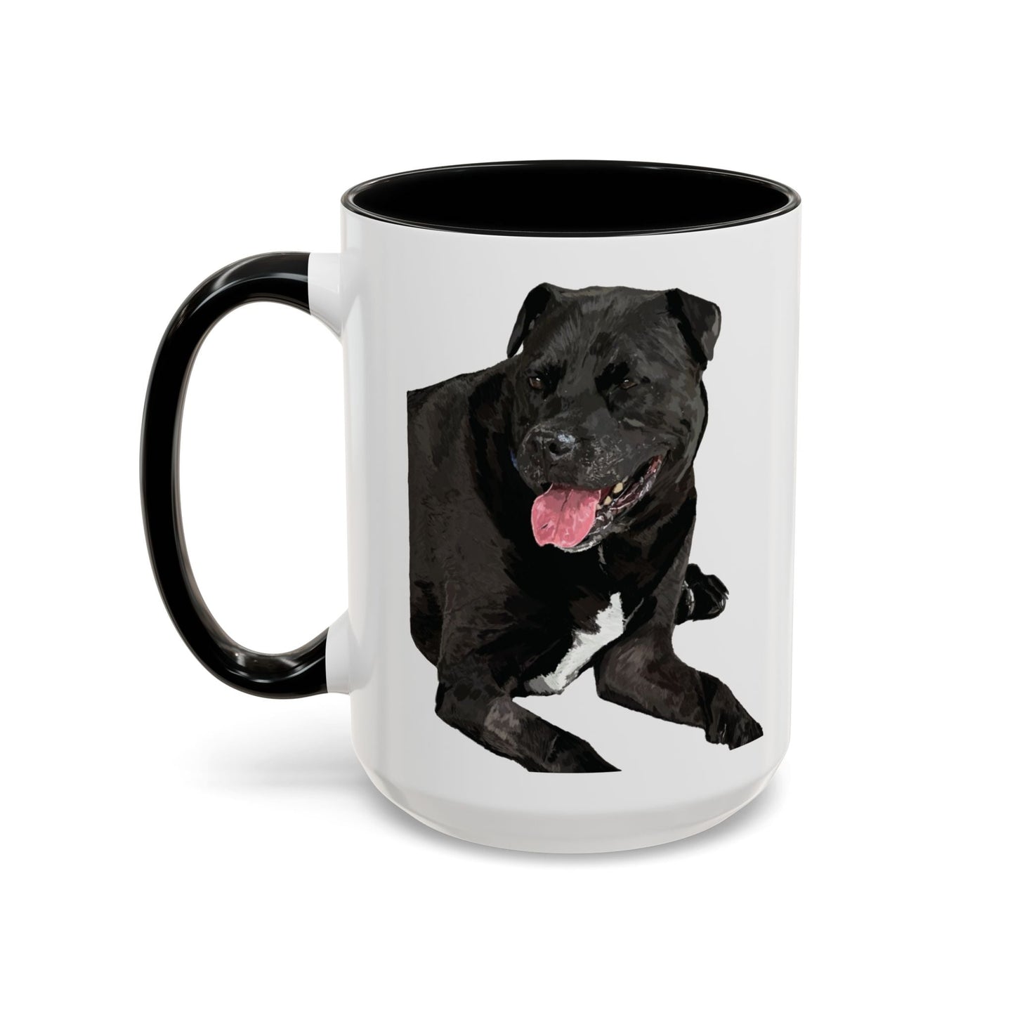 Staffordshire Bull Terrier Two Tone Ceramic Mug - 11 oz & 15 oz - Blue Cava