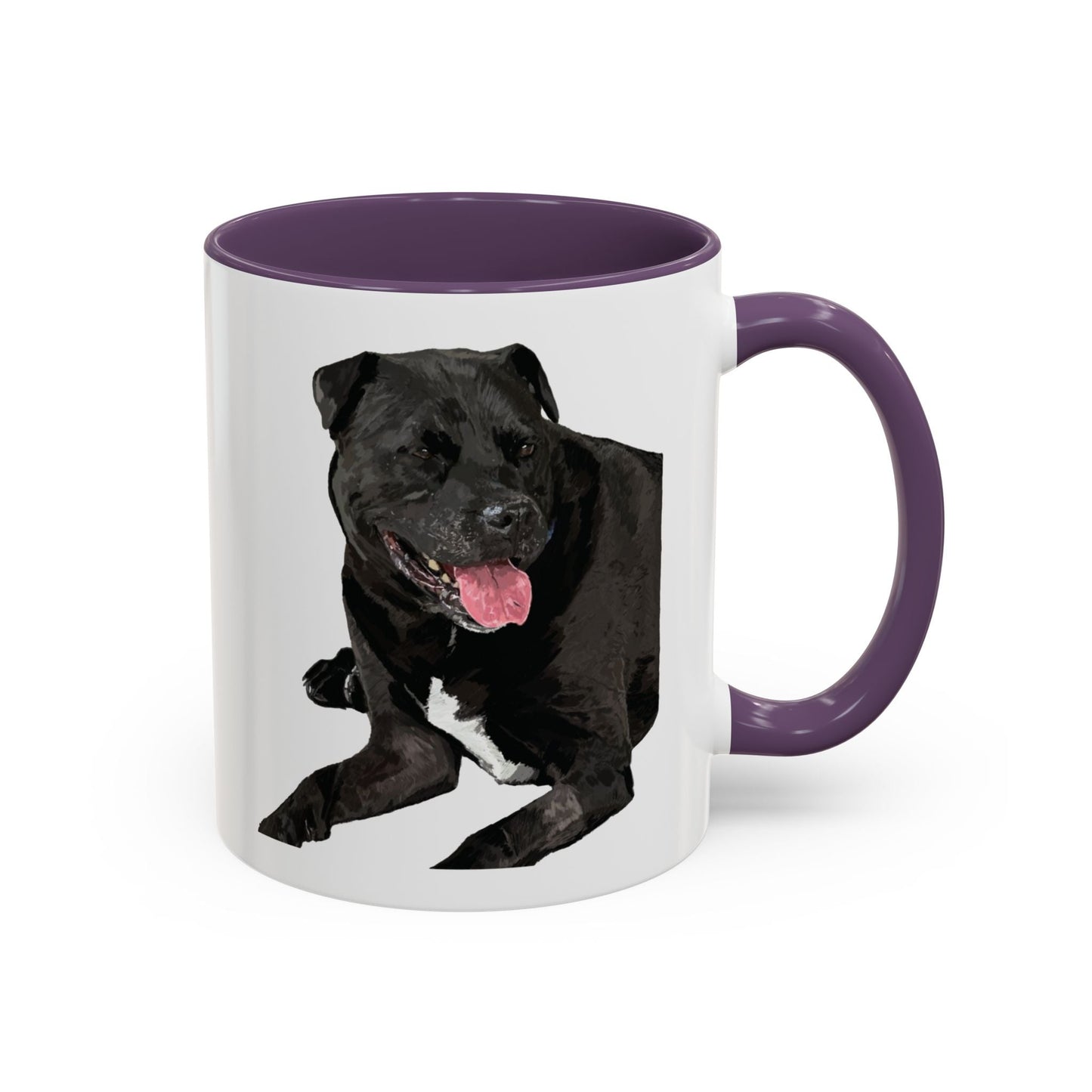 Staffordshire Bull Terrier Two Tone Ceramic Mug - 11 oz & 15 oz - Blue Cava