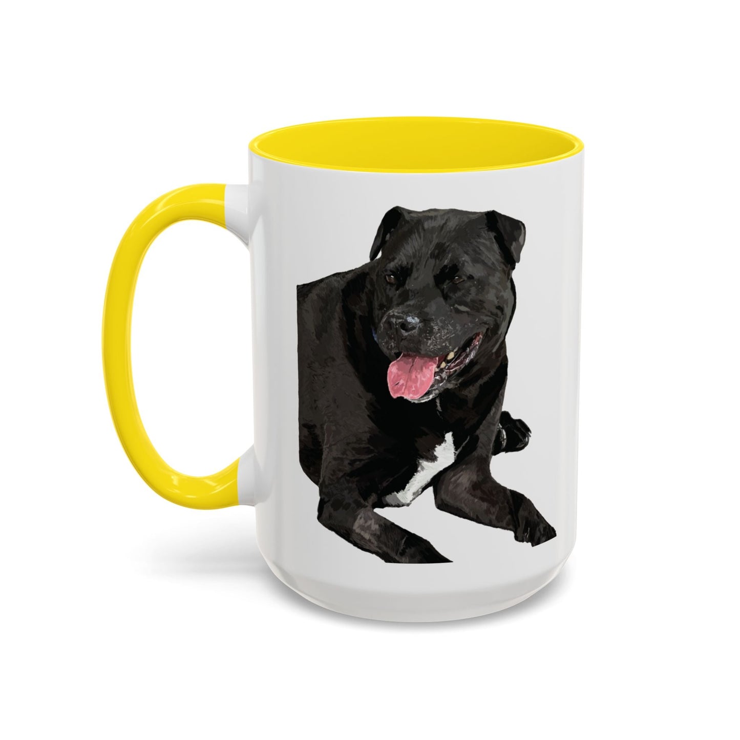 Staffordshire Bull Terrier Two Tone Ceramic Mug - 11 oz & 15 oz - Blue Cava