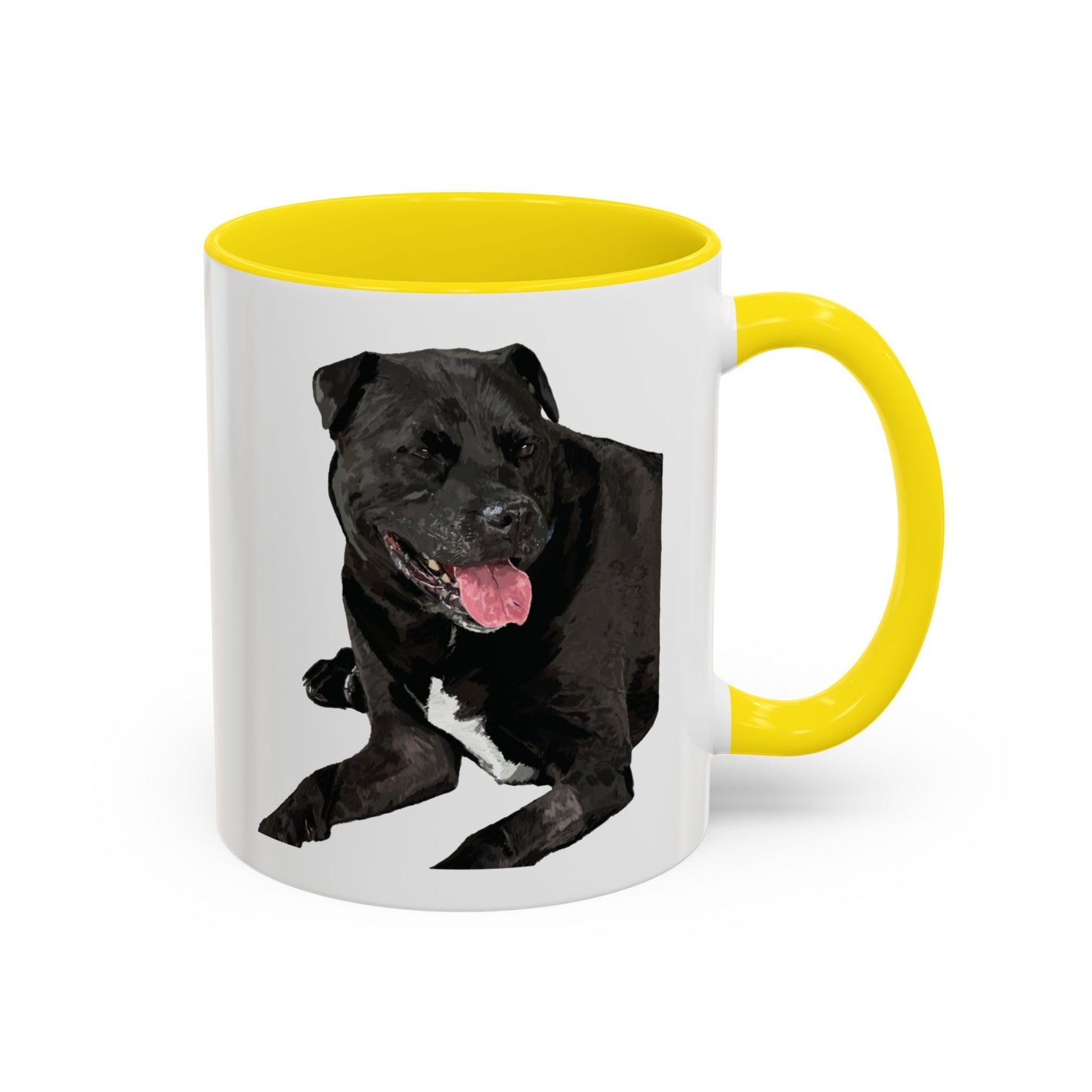 Staffordshire Bull Terrier Two Tone Ceramic Mug - 11 oz & 15 oz - Blue Cava