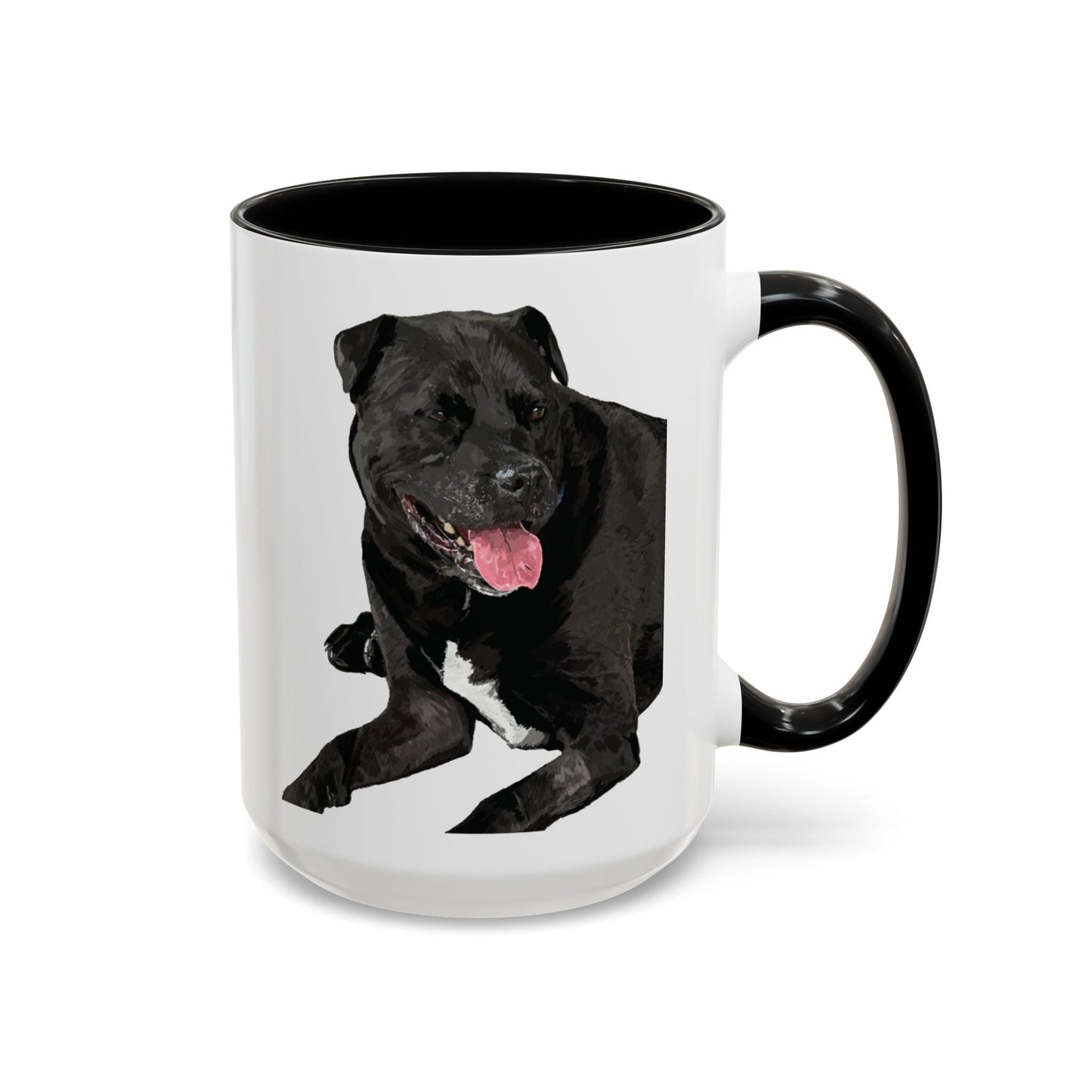 Staffordshire Bull Terrier Two Tone Ceramic Mug - 11 oz & 15 oz - Blue Cava